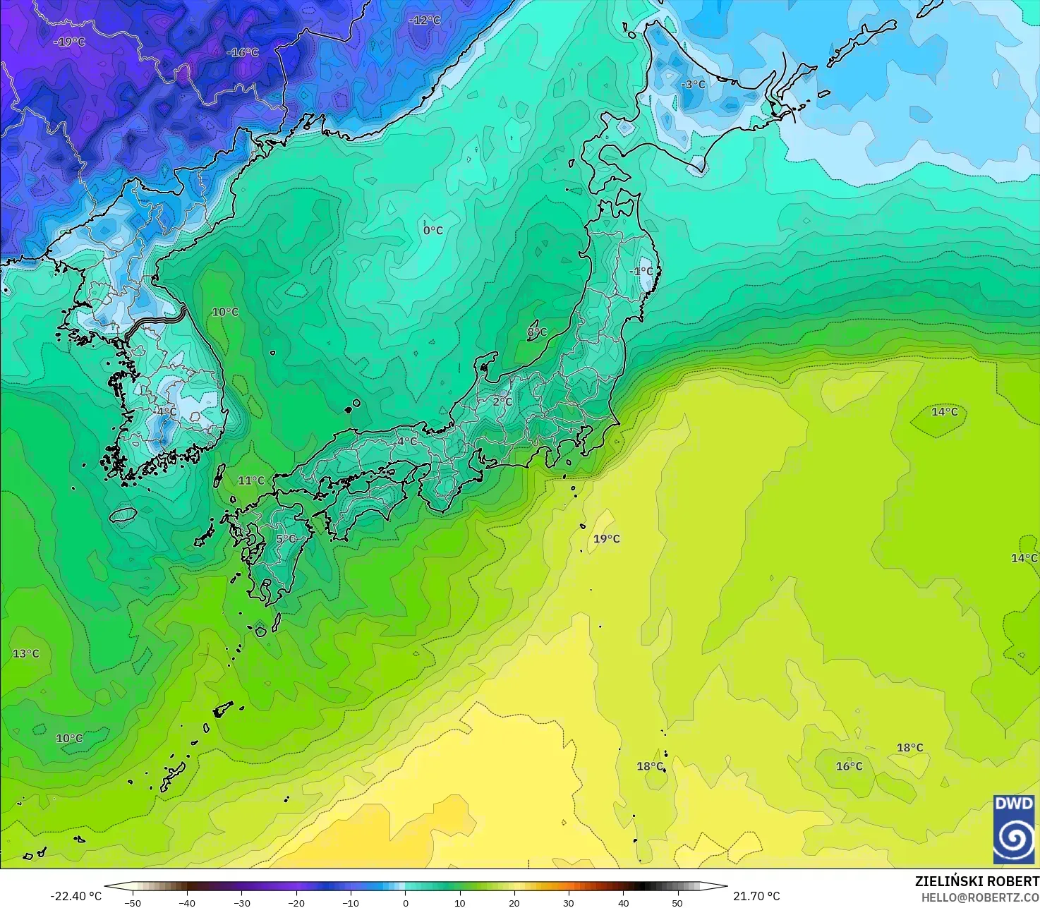 ICON modelo - Japón, Punto de rocío a 2 m