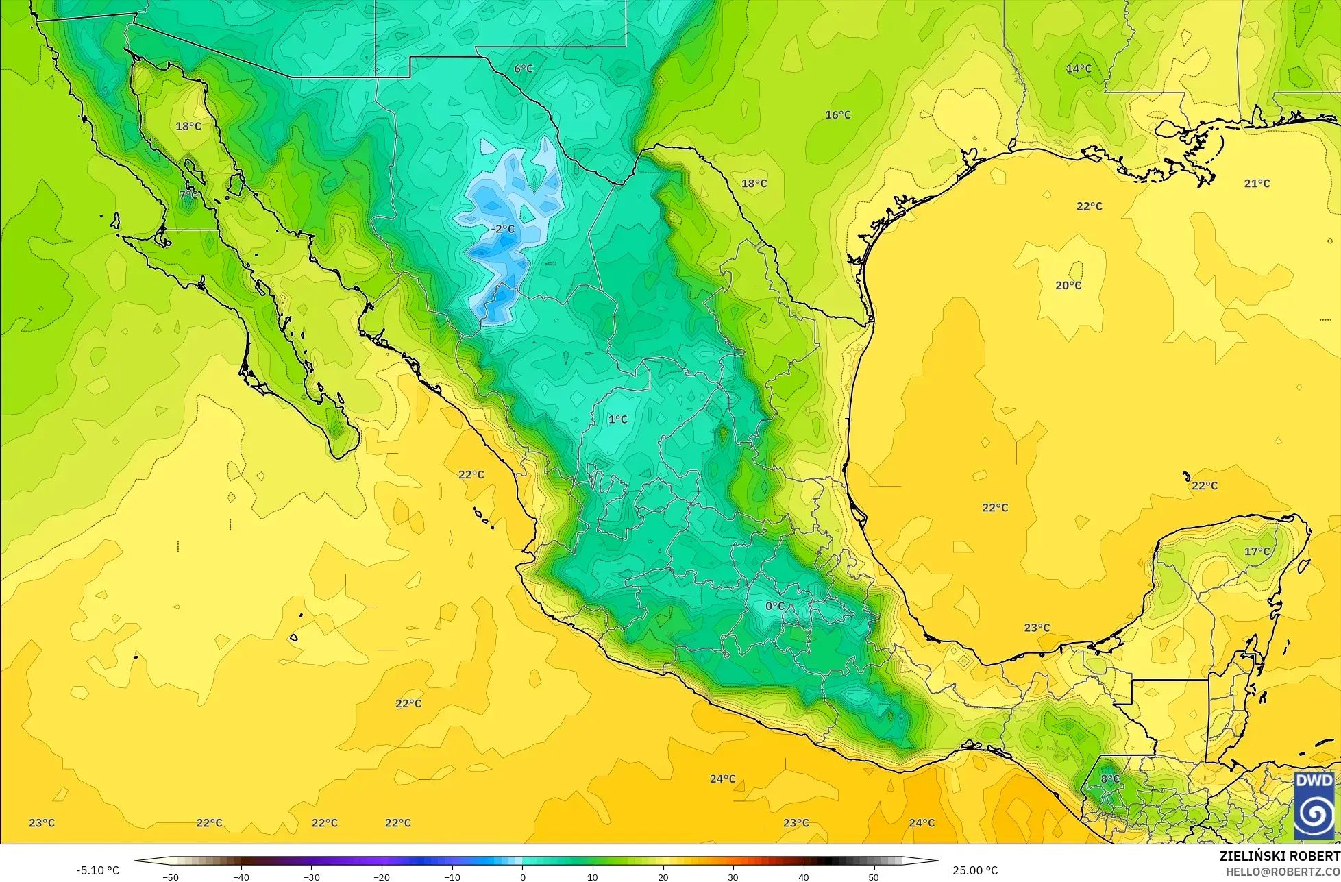 ICON modelo - México, Punto de rocío a 2 m