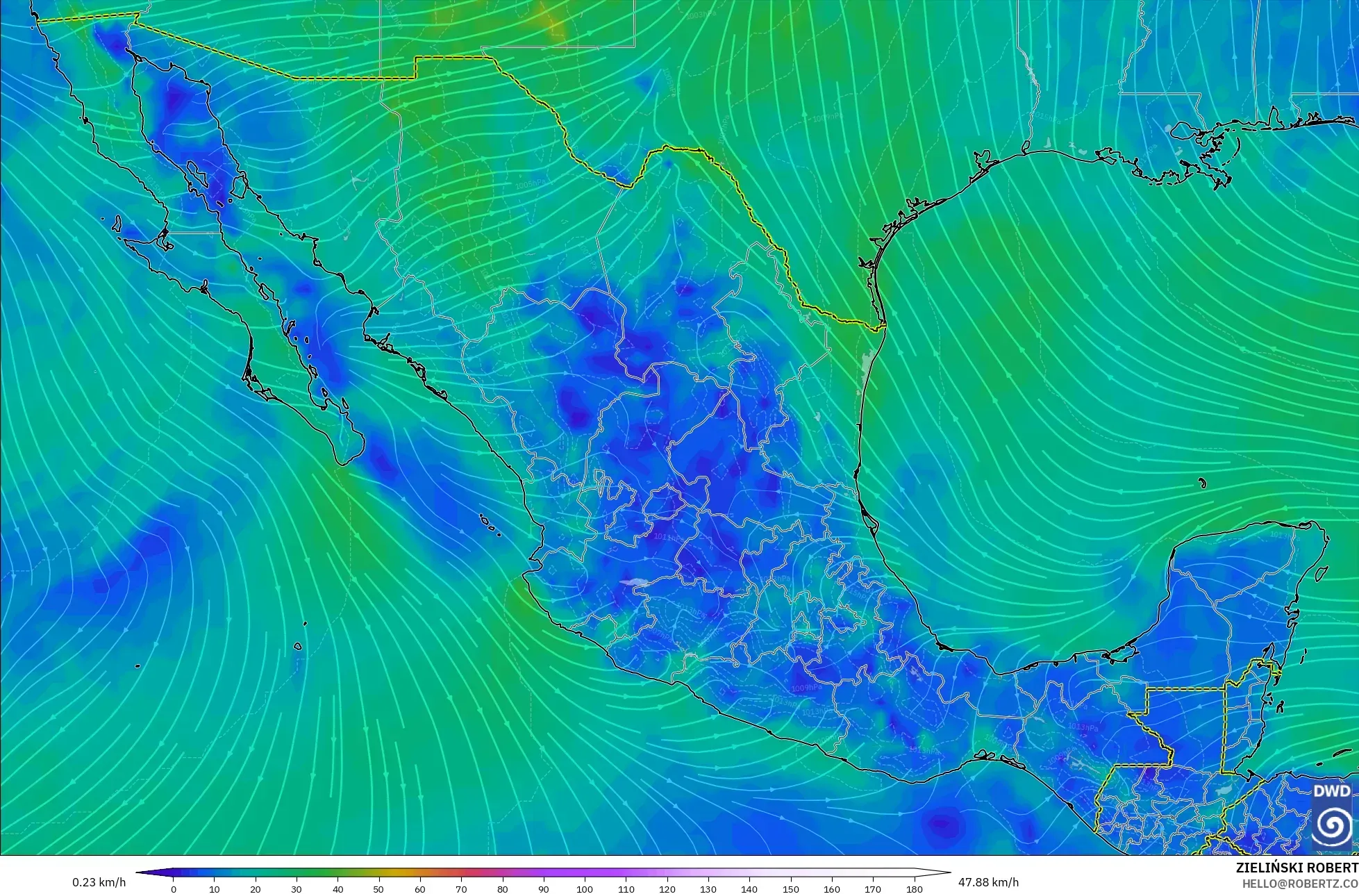ICON modelo - México, Viento a 10 m