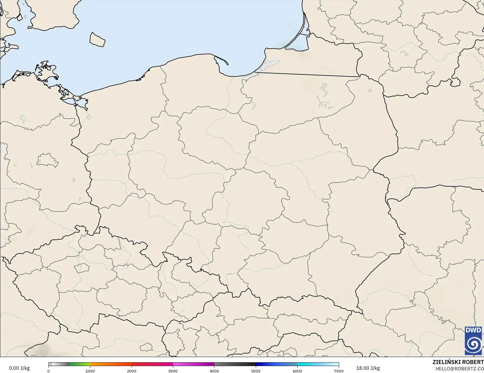 ICON modelo - Polonia, CAPE