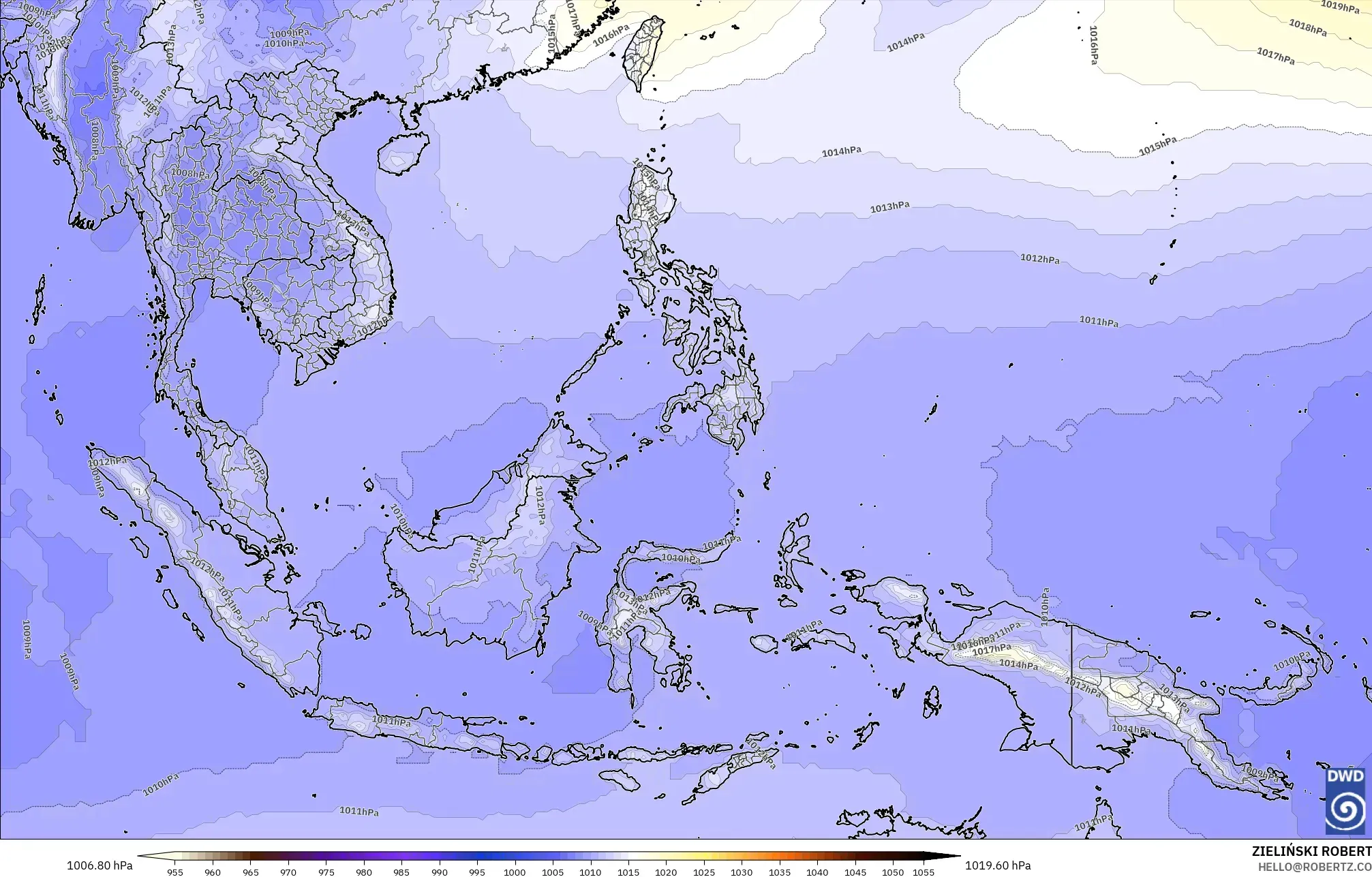 ICON modelo - Sudeste Asiático, Presión