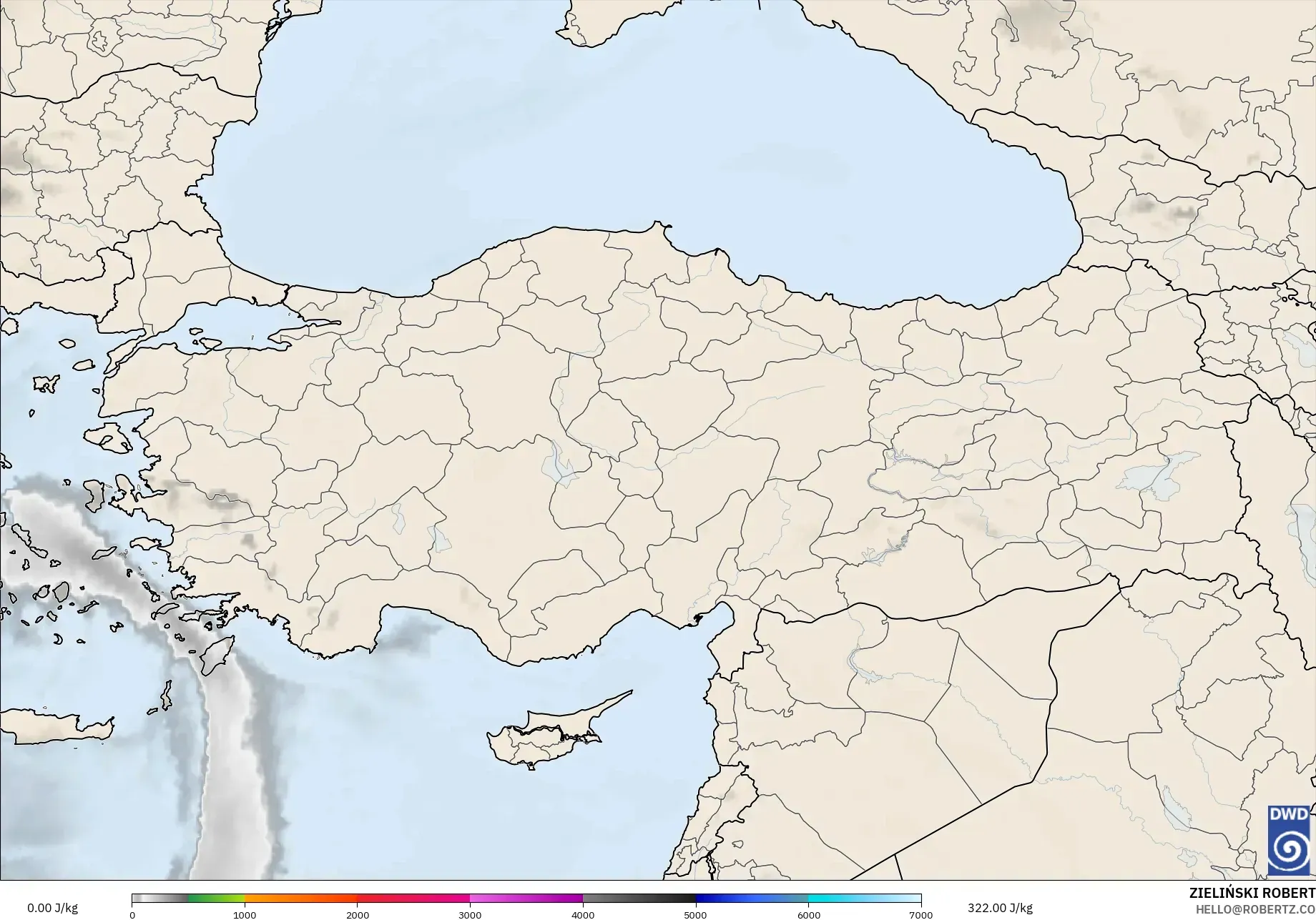 ICON modelo - Turquía, CAPE