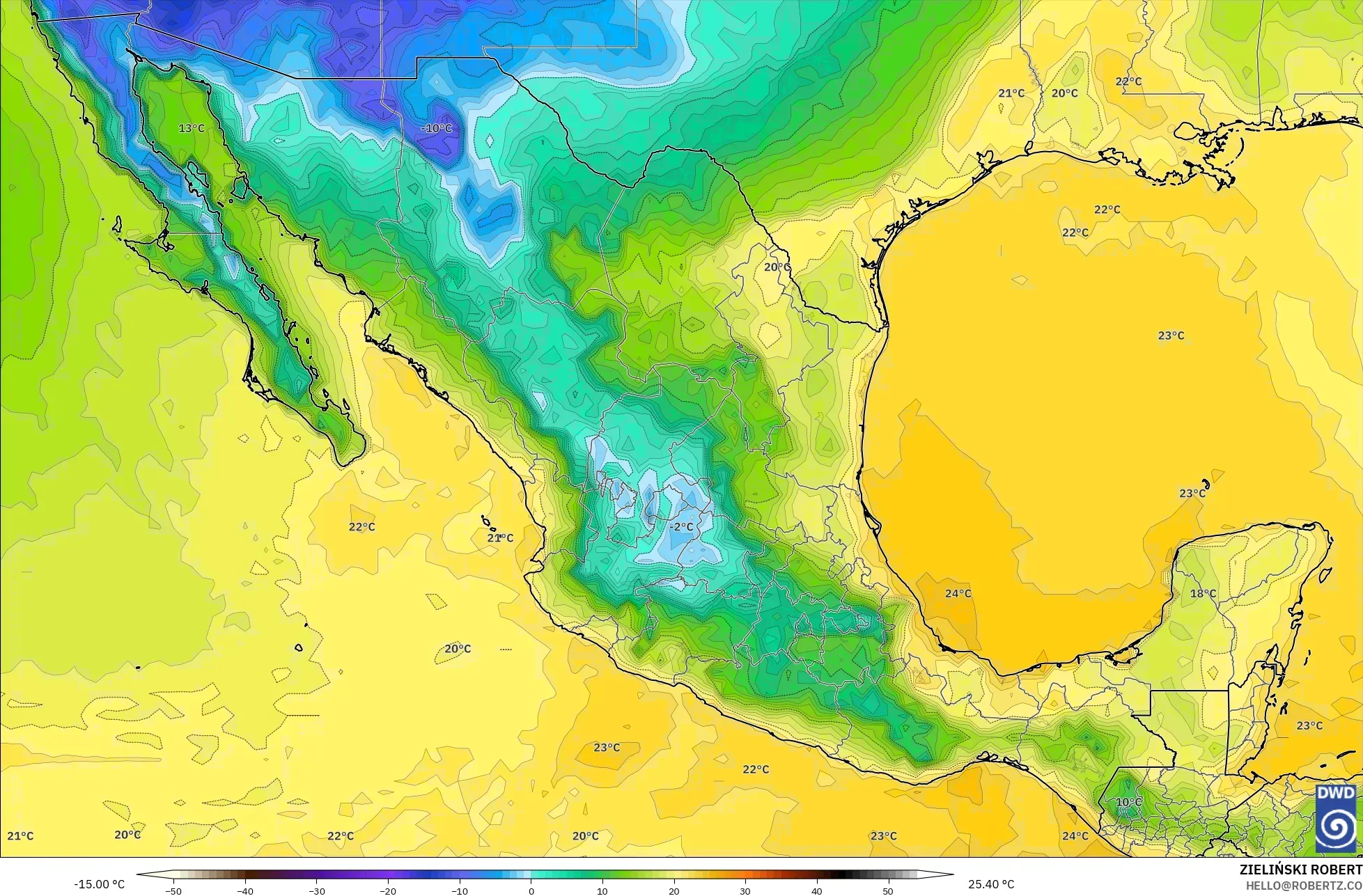ICON modelo - México, Punto de rocío a 2 m