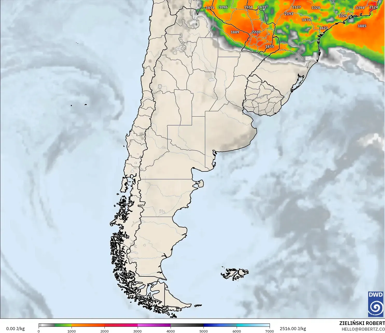 ICON modelo - Argentina, CAPE