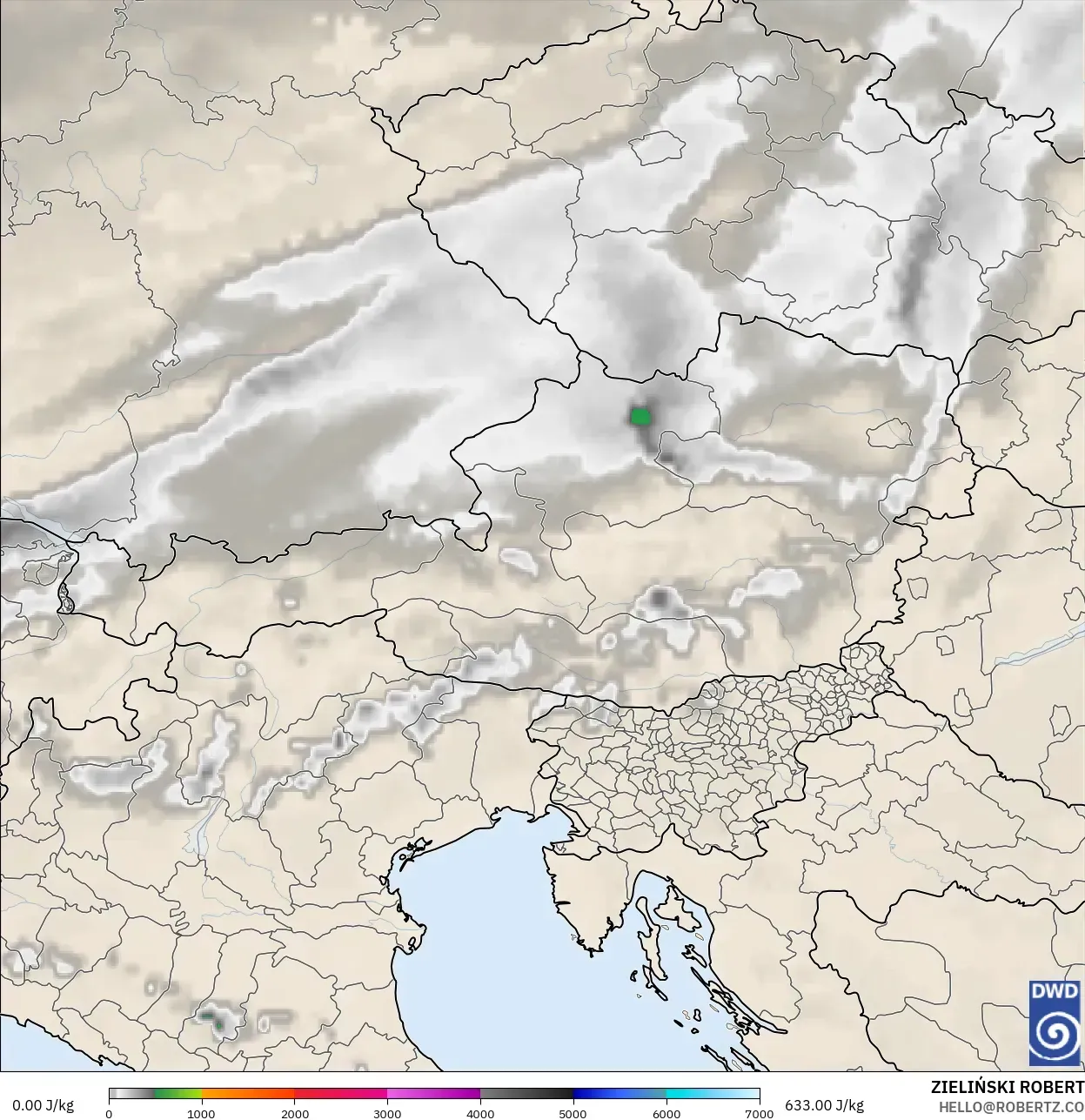 ICON modelo - Austria, CAPE