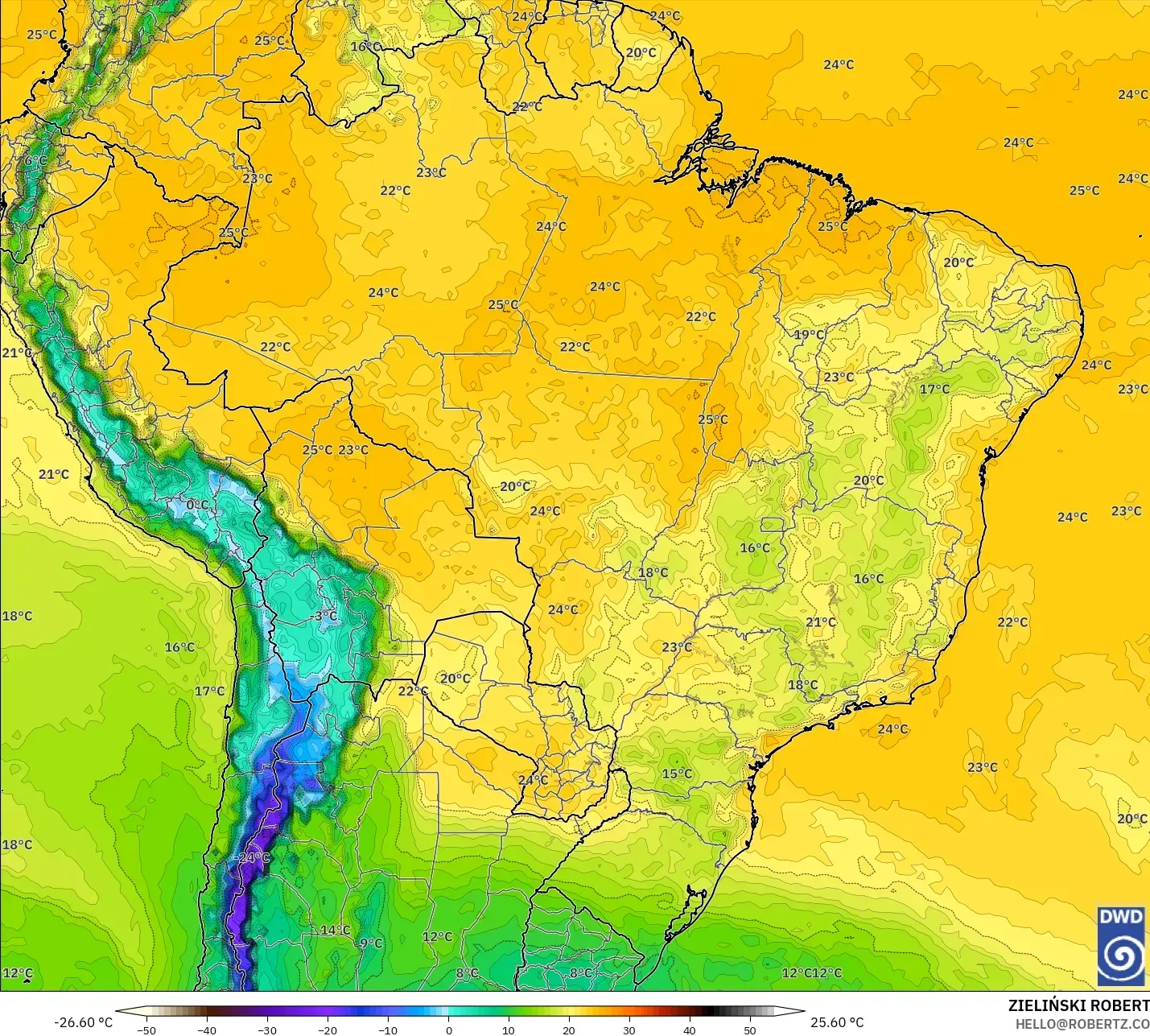 ICON modelo - Brasil, Punto de rocío a 2 m