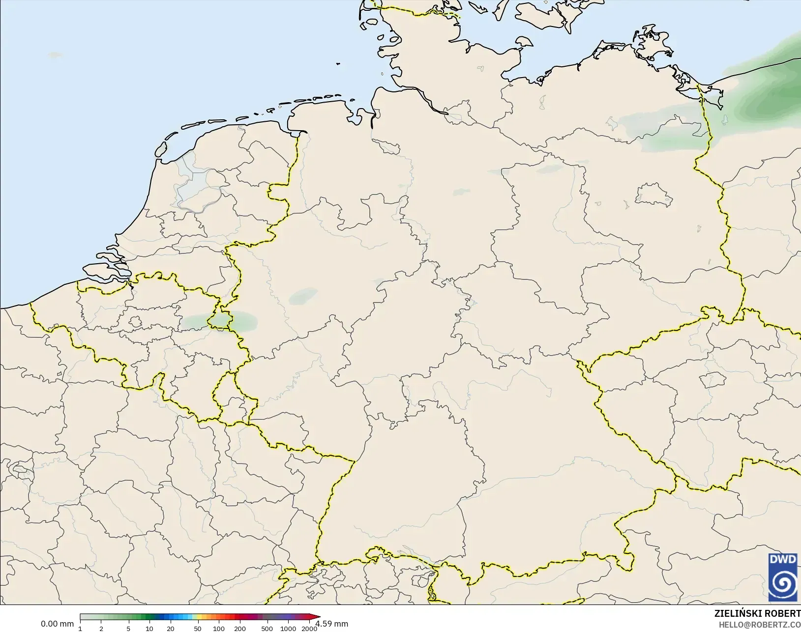 ICON modelo - Alemania, Acumulación de precipitación