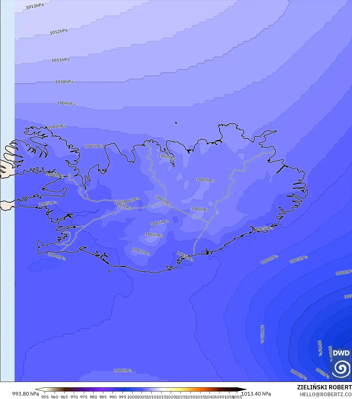 ICON modelo - Islandia, Presión