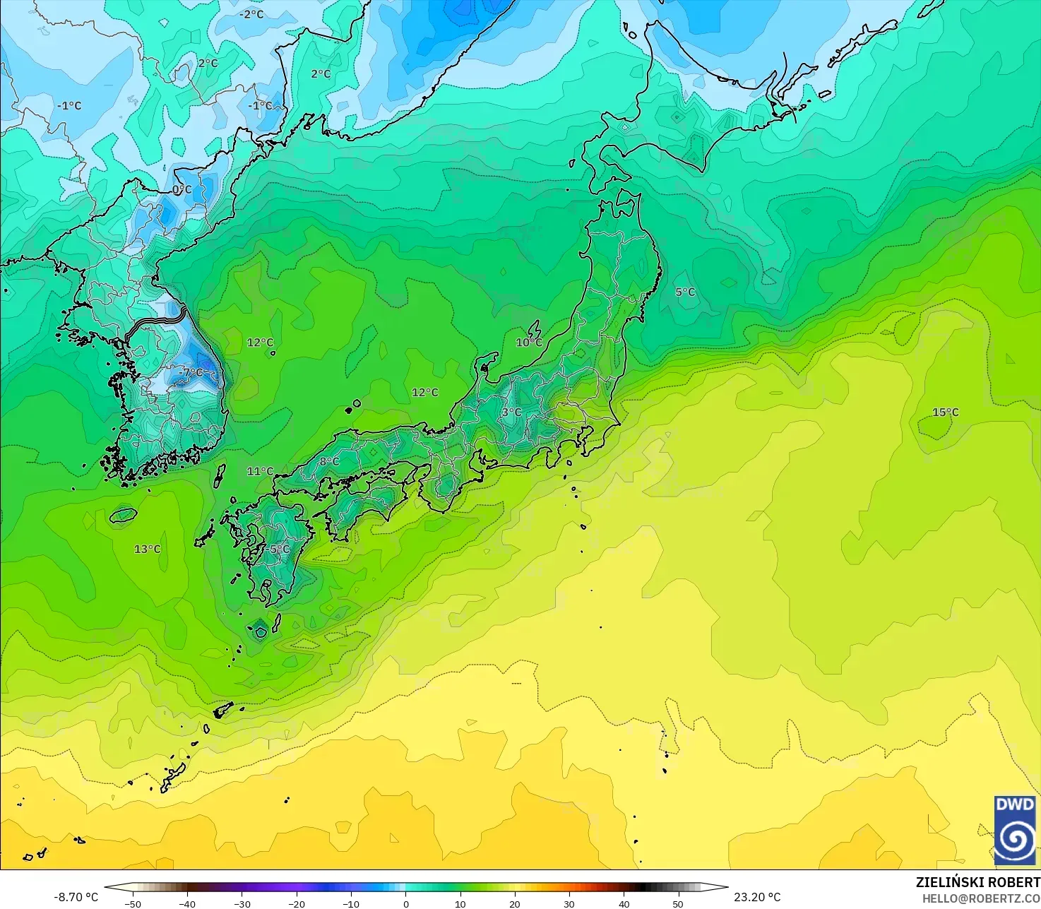 ICON modelo - Japón, Punto de rocío a 2 m