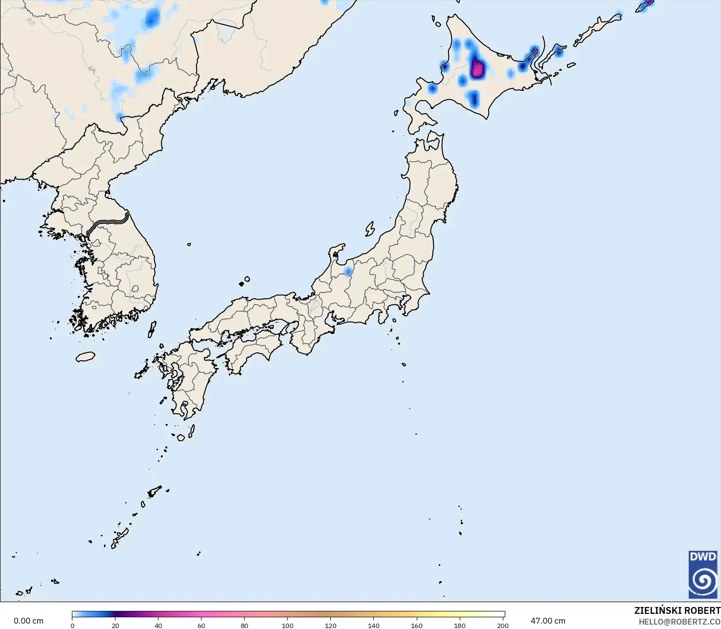 ICON modelo - Japón, Profundidad de nieve