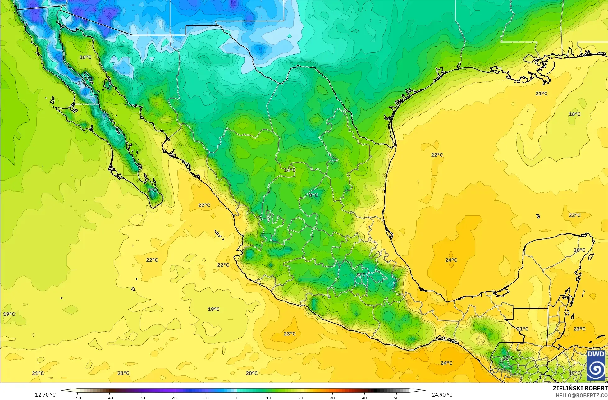 ICON modelo - México, Punto de rocío a 2 m