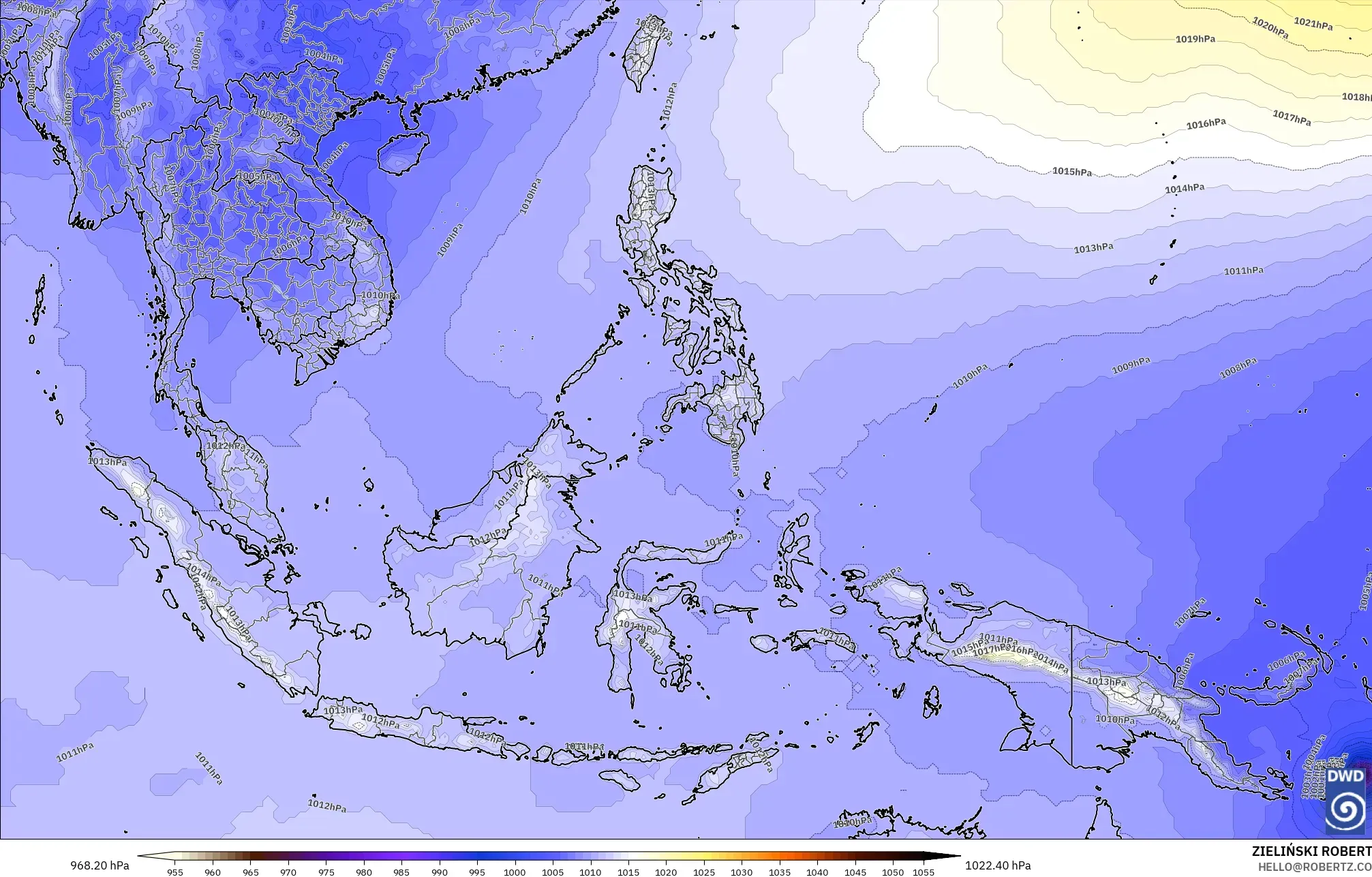 ICON modelo - Sudeste Asiático, Presión