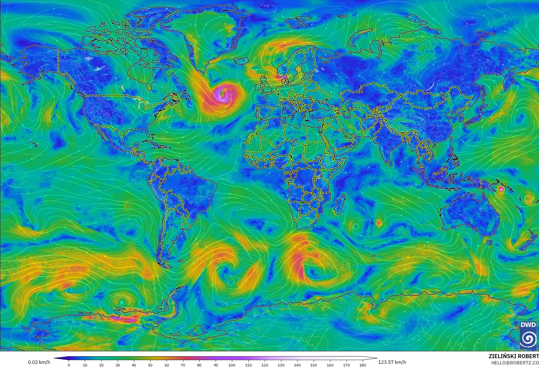 ICON modelo - Mundo, Viento a 10 m