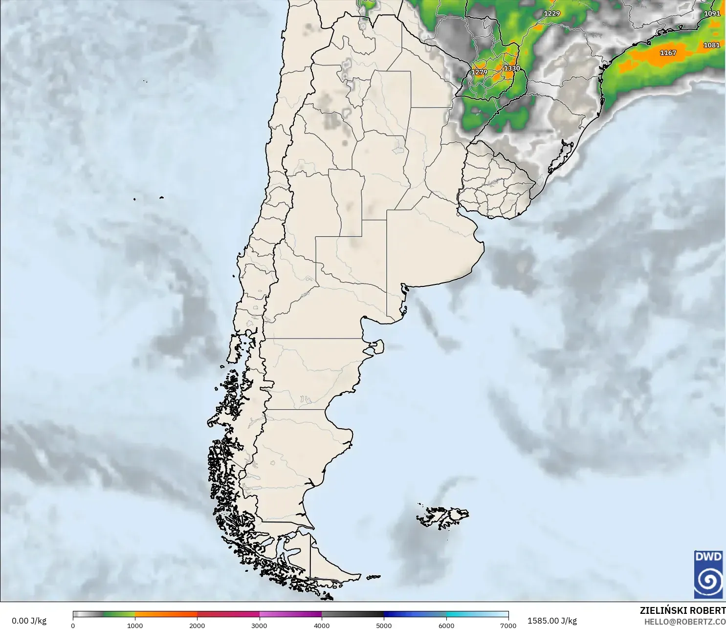 ICON modelo - Argentina, CAPE