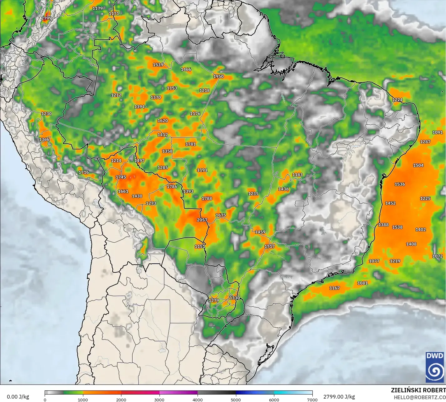 ICON modelo - Brasil, CAPE