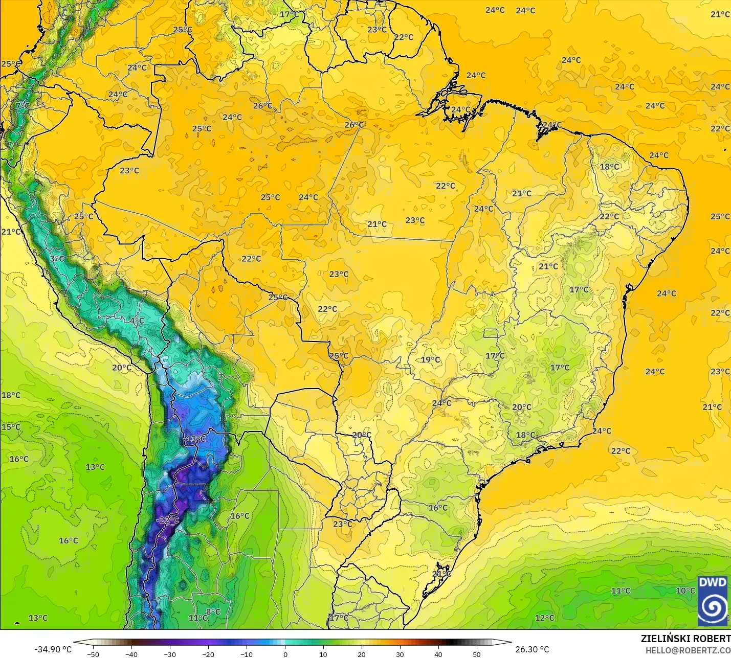 ICON modelo - Brasil, Punto de rocío a 2 m