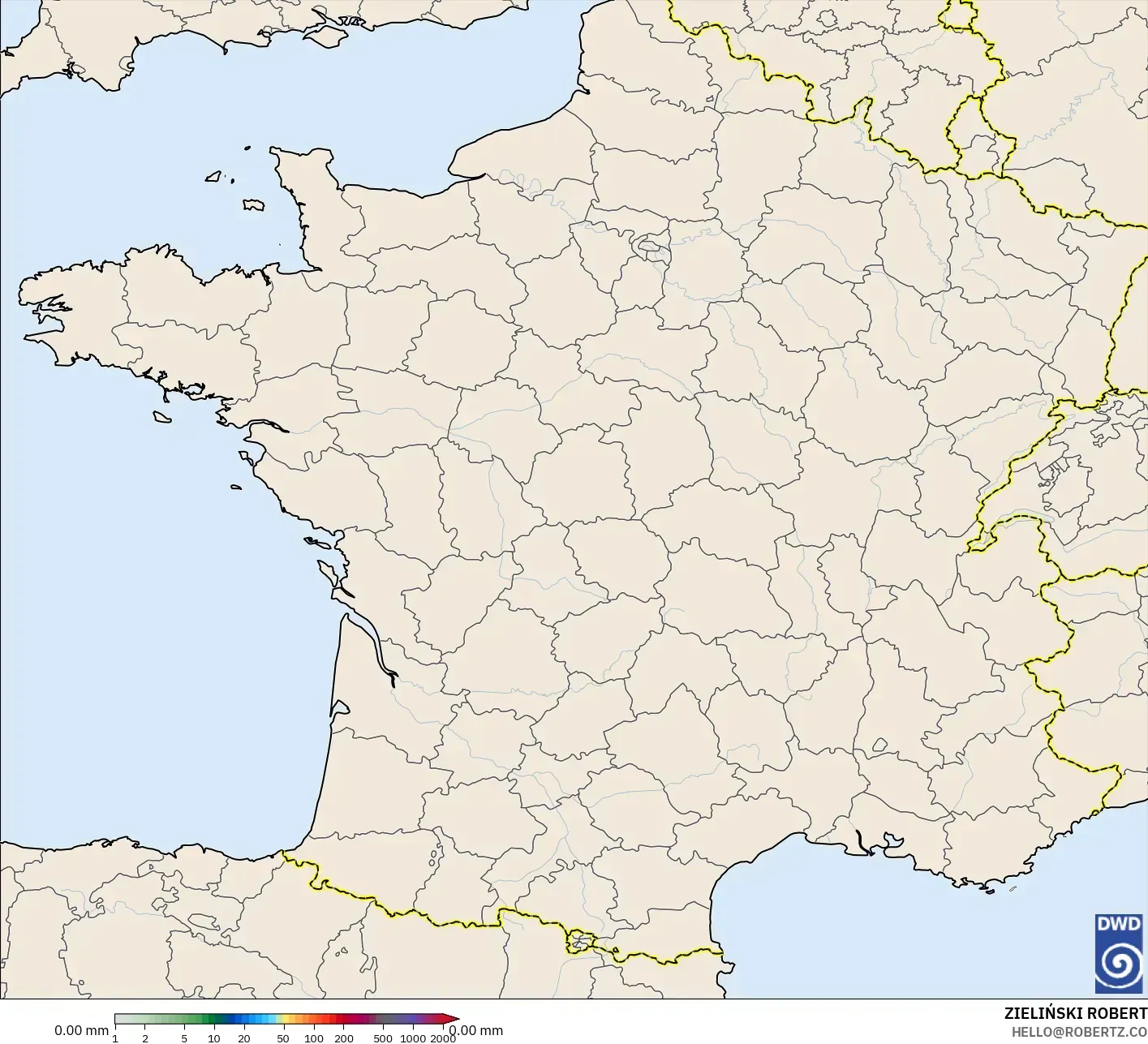 ICON modelo - Francia, Acumulación de precipitación