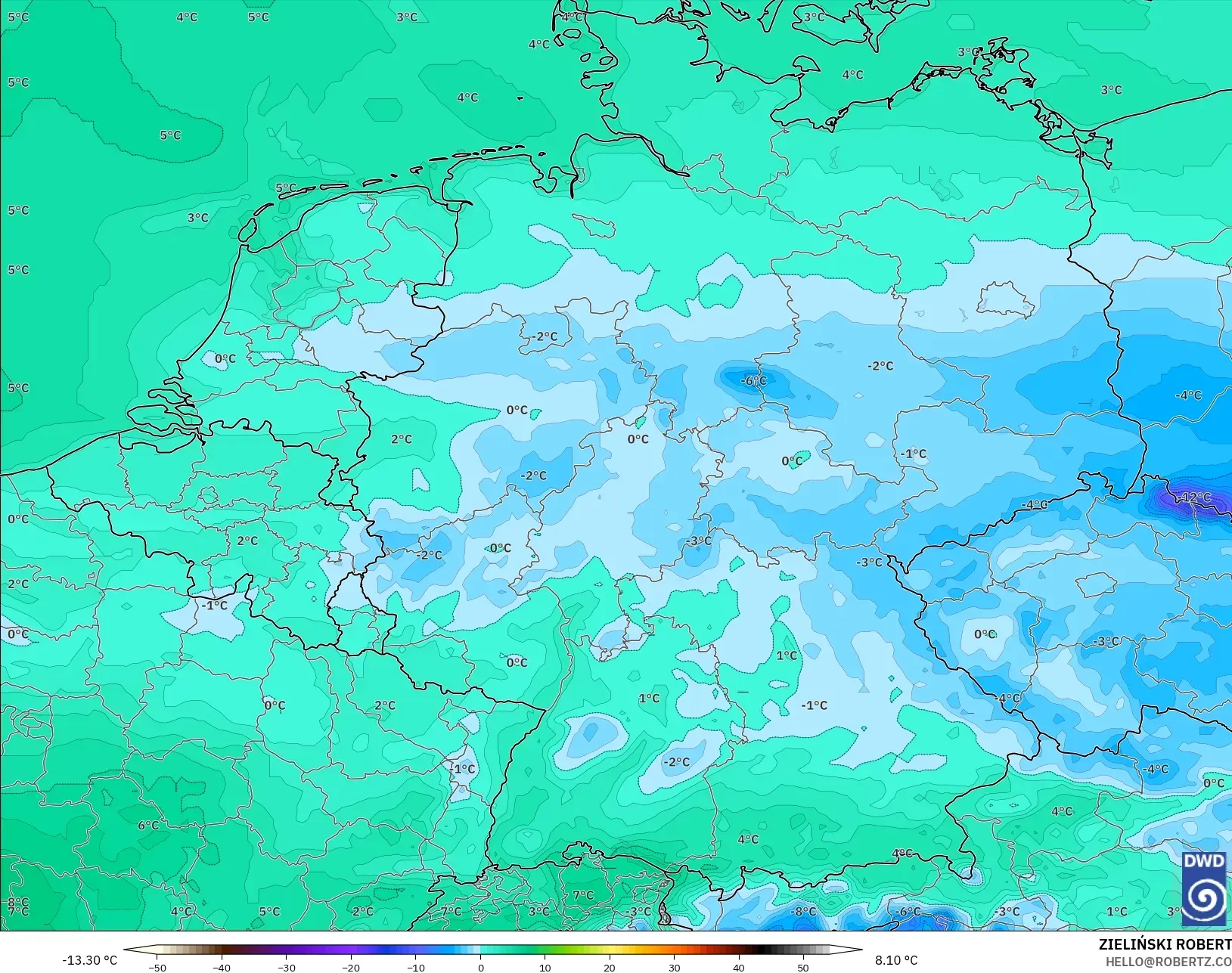 ICON modelo - Alemania, Punto de rocío a 2 m