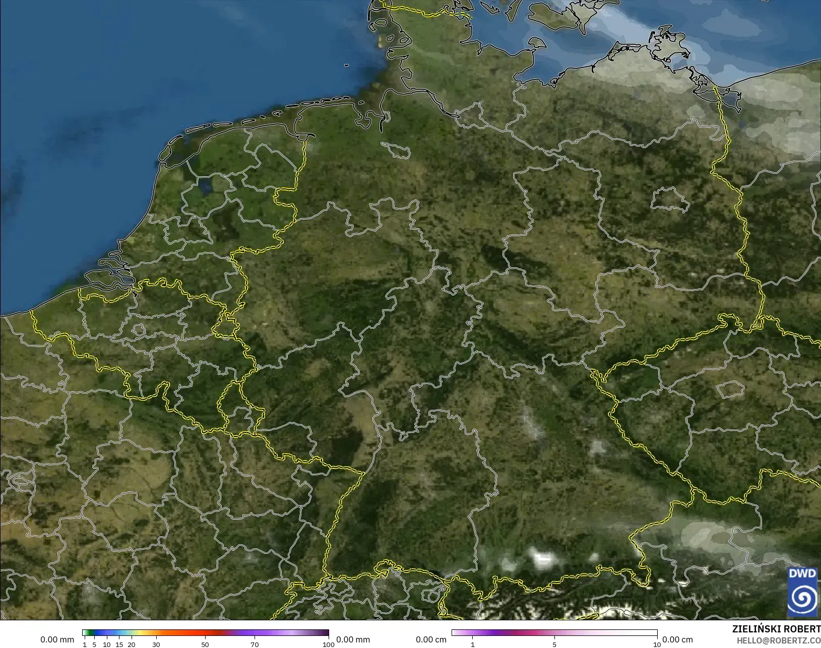 ICON modelo - Alemania, Precipitación, nubes y presión
