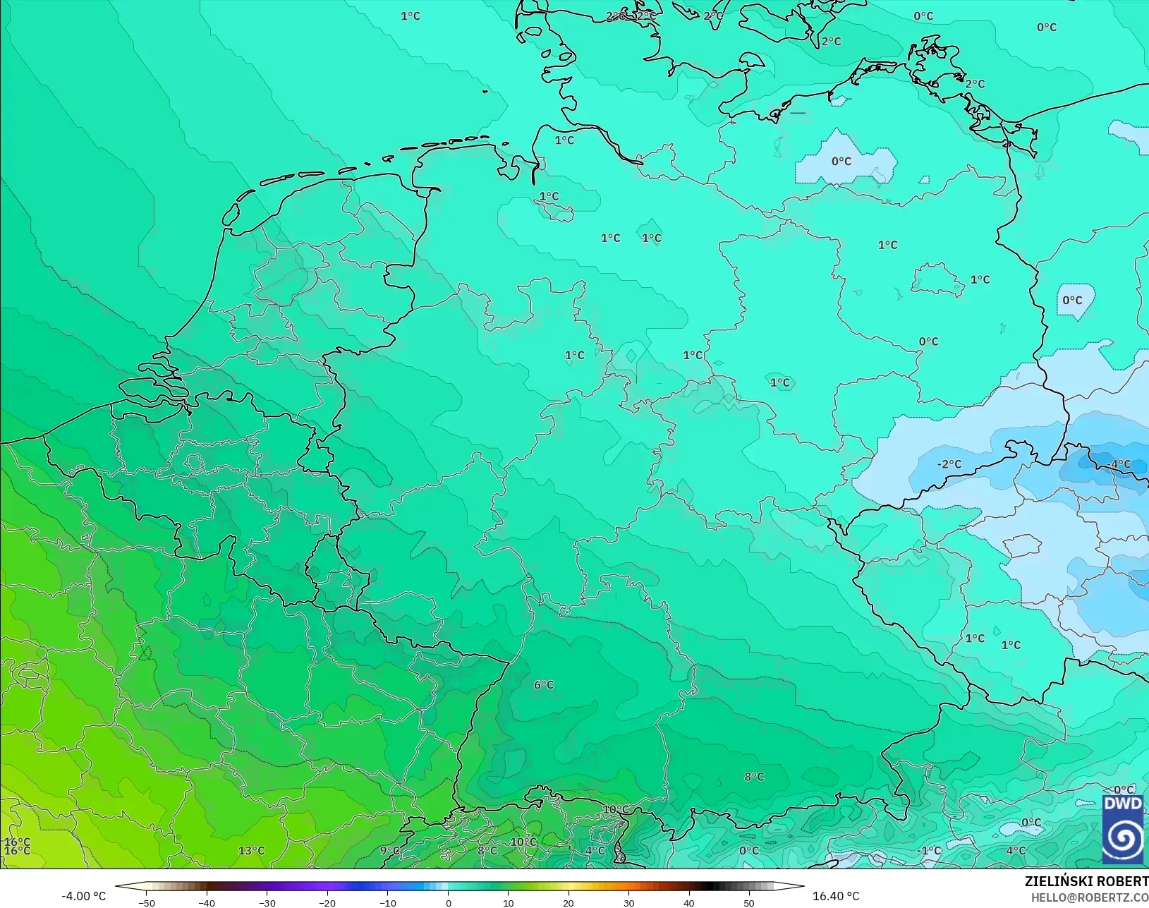 ICON modelo - Alemania, Temperatura a 850 hPa