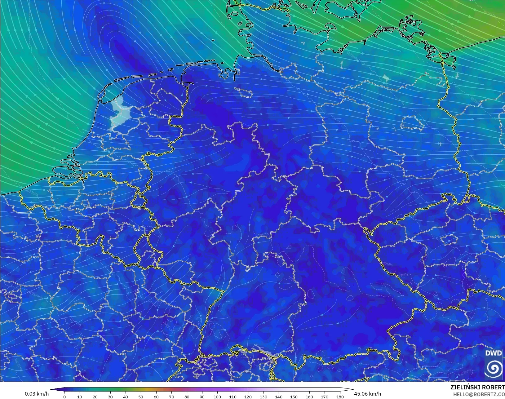 ICON modelo - Alemania, Viento a 10 m