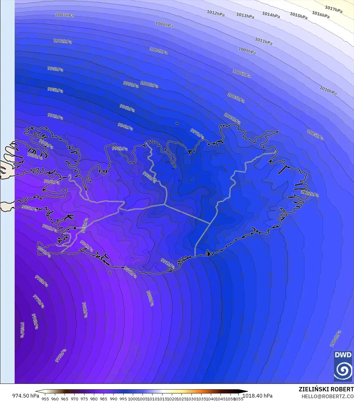 ICON modelo - Islandia, Presión