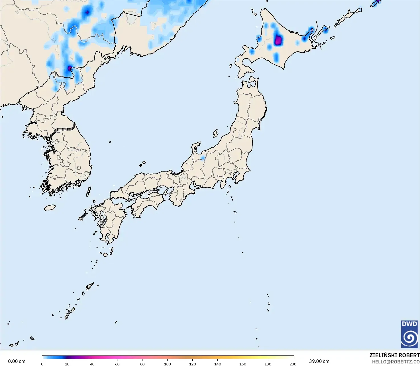 ICON modelo - Japón, Profundidad de nieve