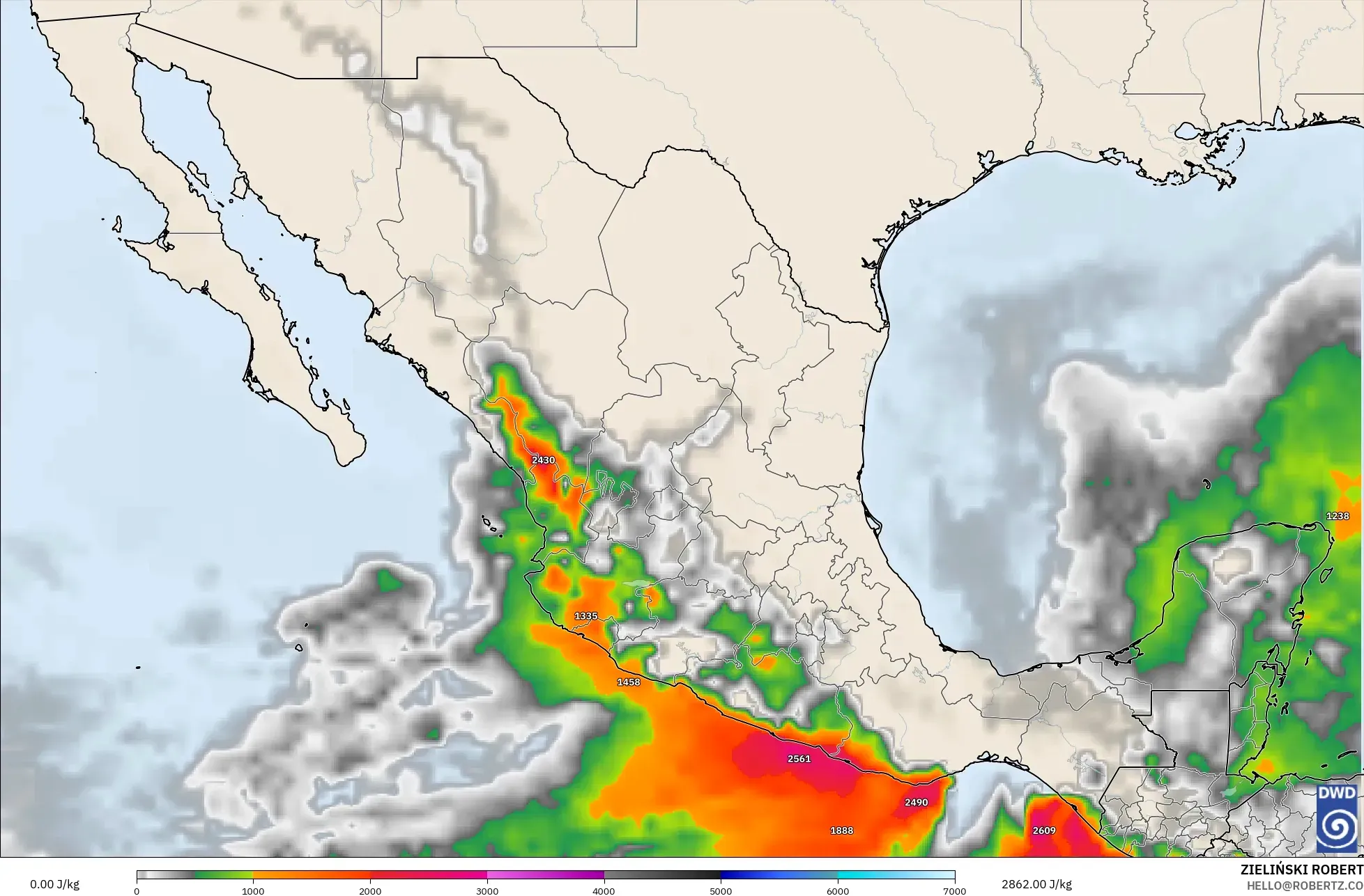 ICON modelo - México, CAPE