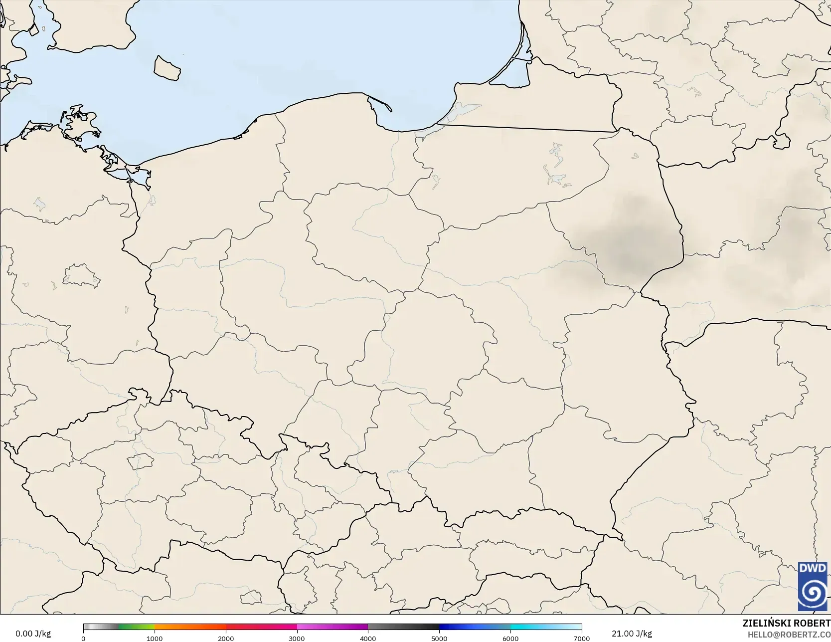 ICON modelo - Polonia, CAPE