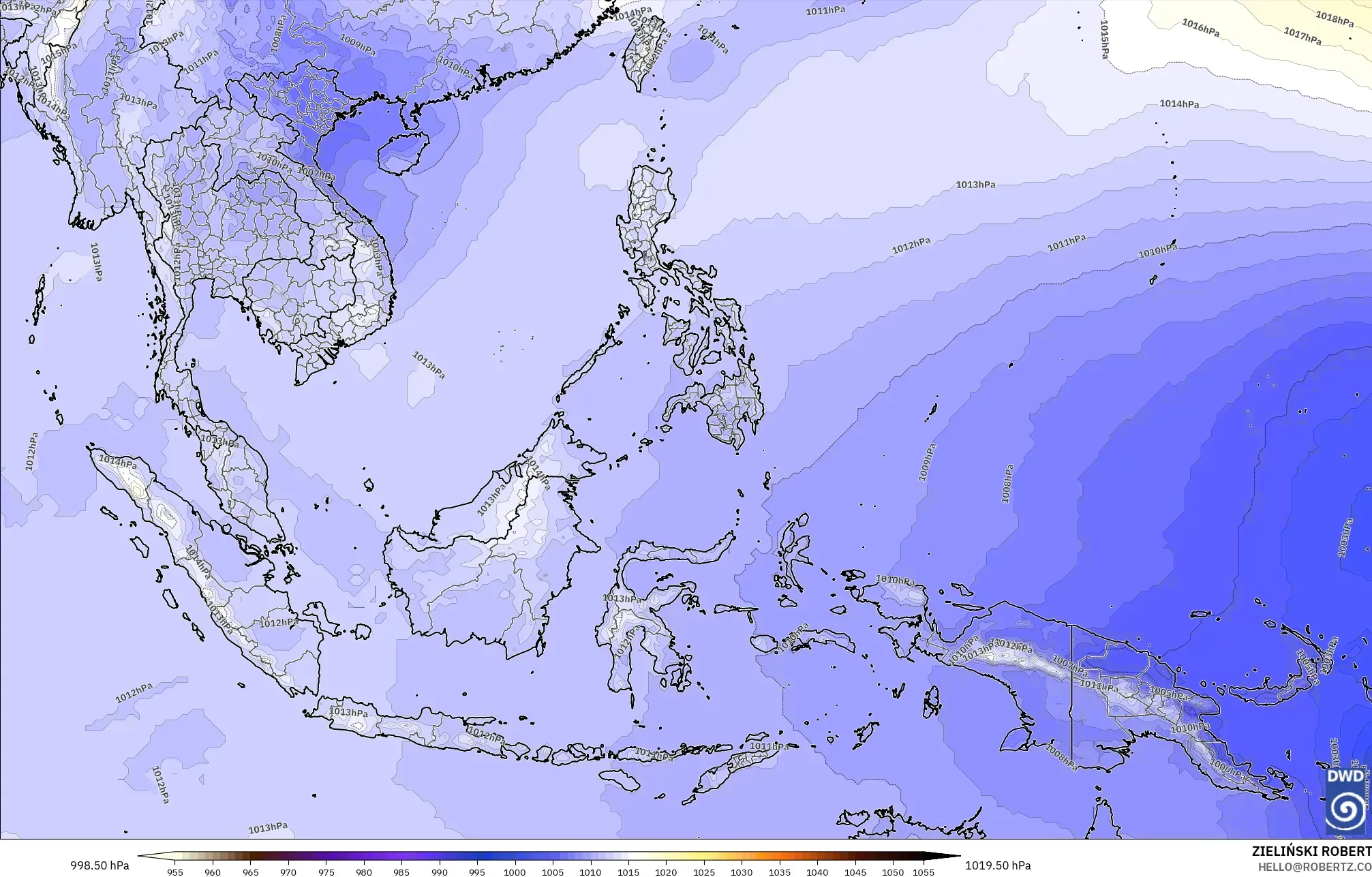 ICON modelo - Sudeste Asiático, Presión