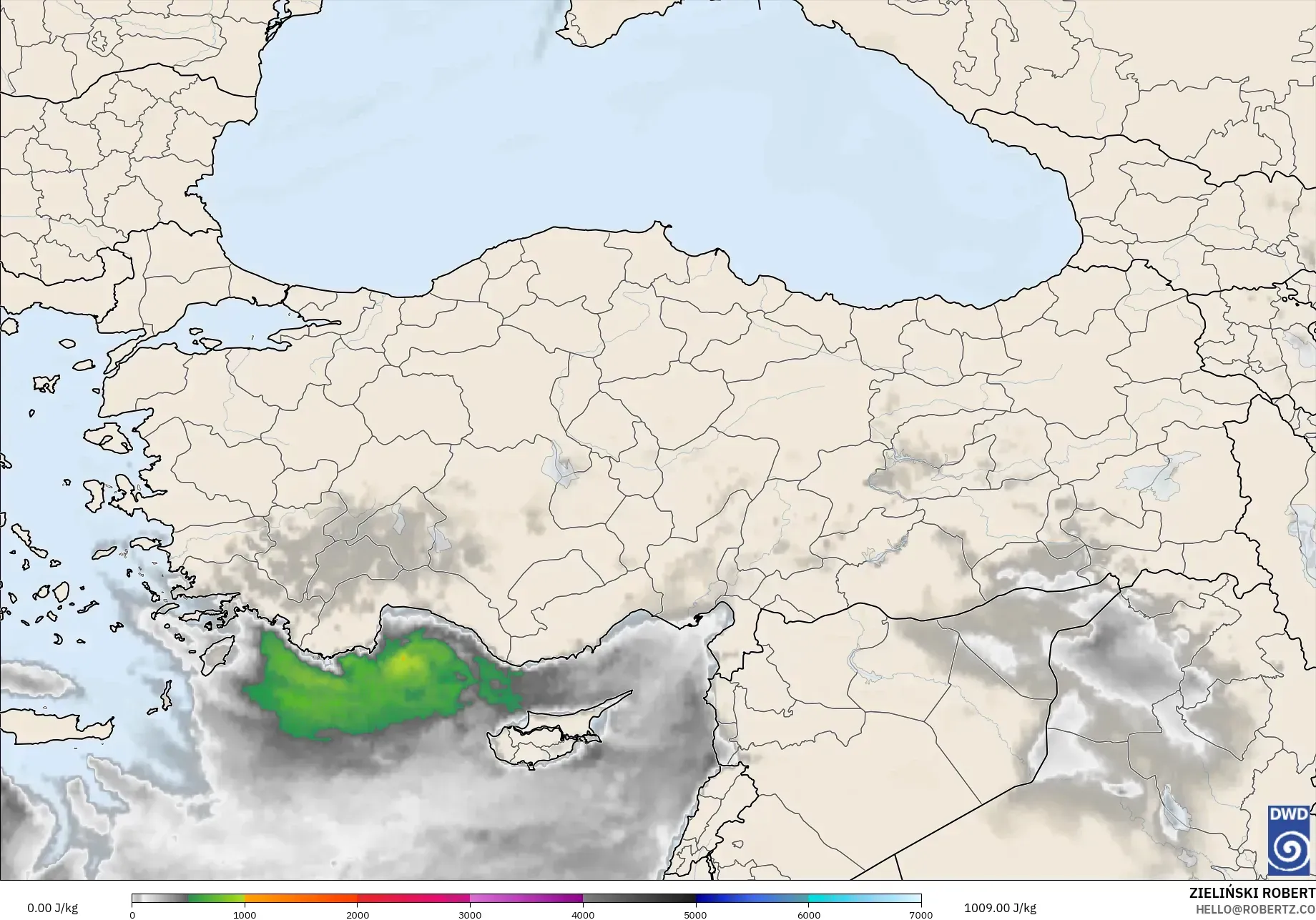 ICON modelo - Turquía, CAPE