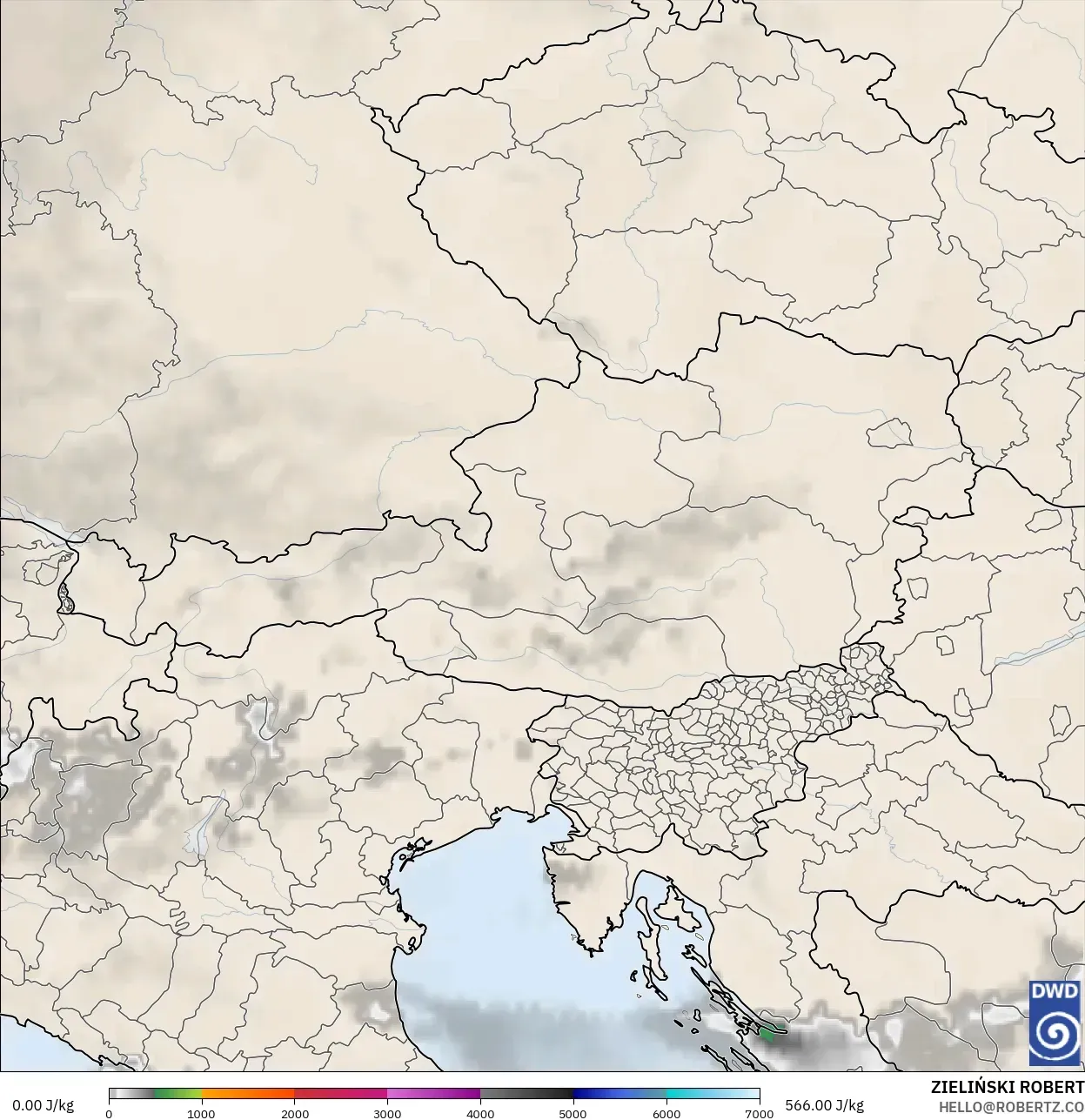 ICON modelo - Austria, CAPE