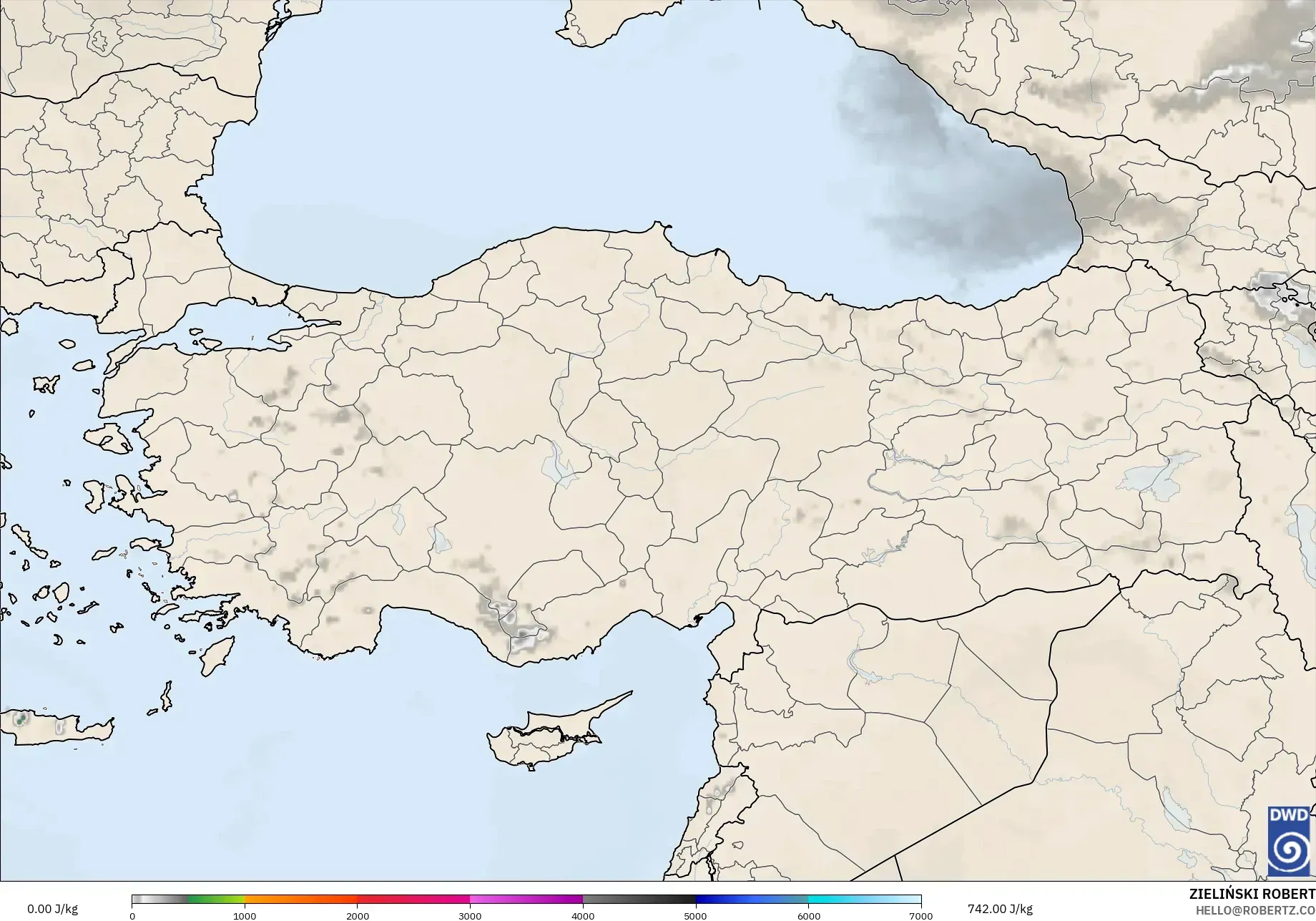ICON modelo - Turquía, CAPE