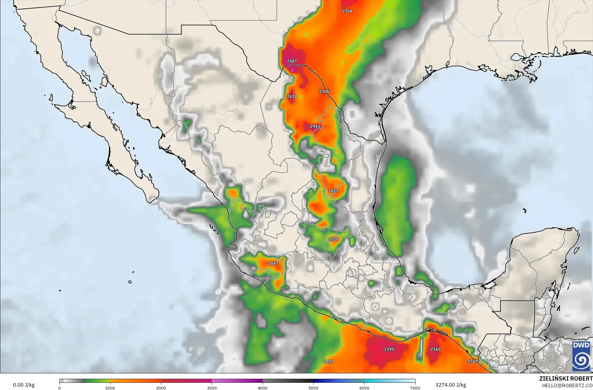 ICON modelo - México, CAPE