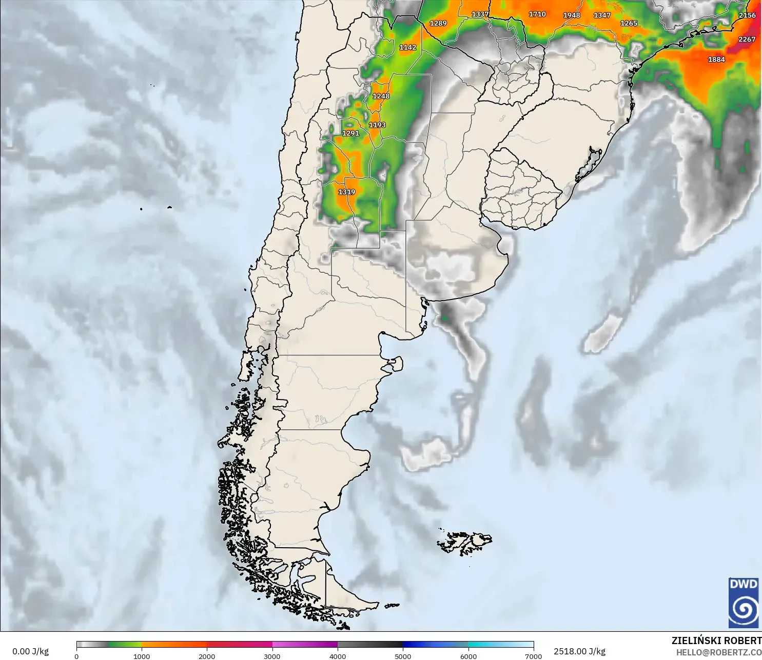 ICON modelo - Argentina, CAPE