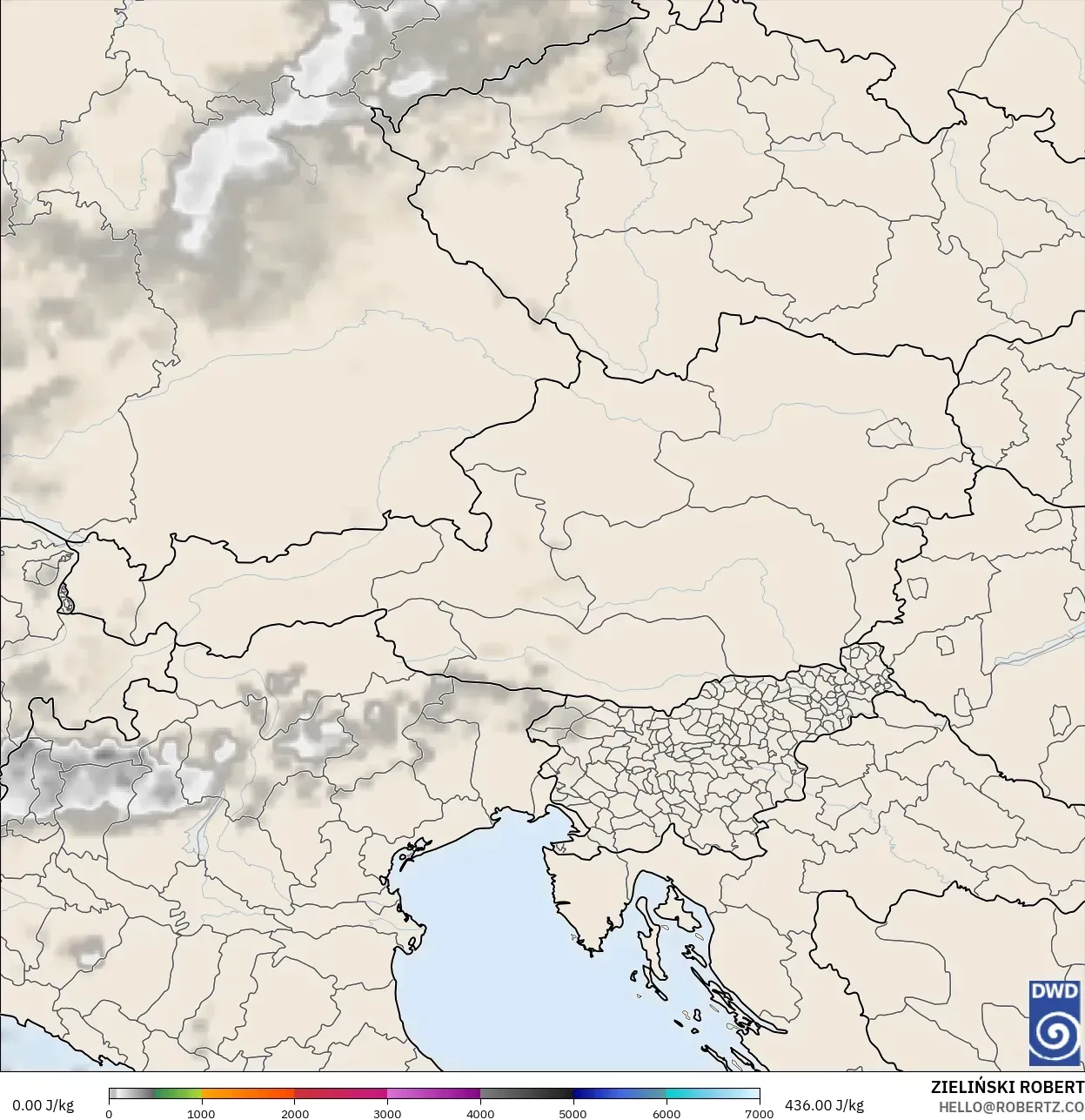 ICON modelo - Austria, CAPE