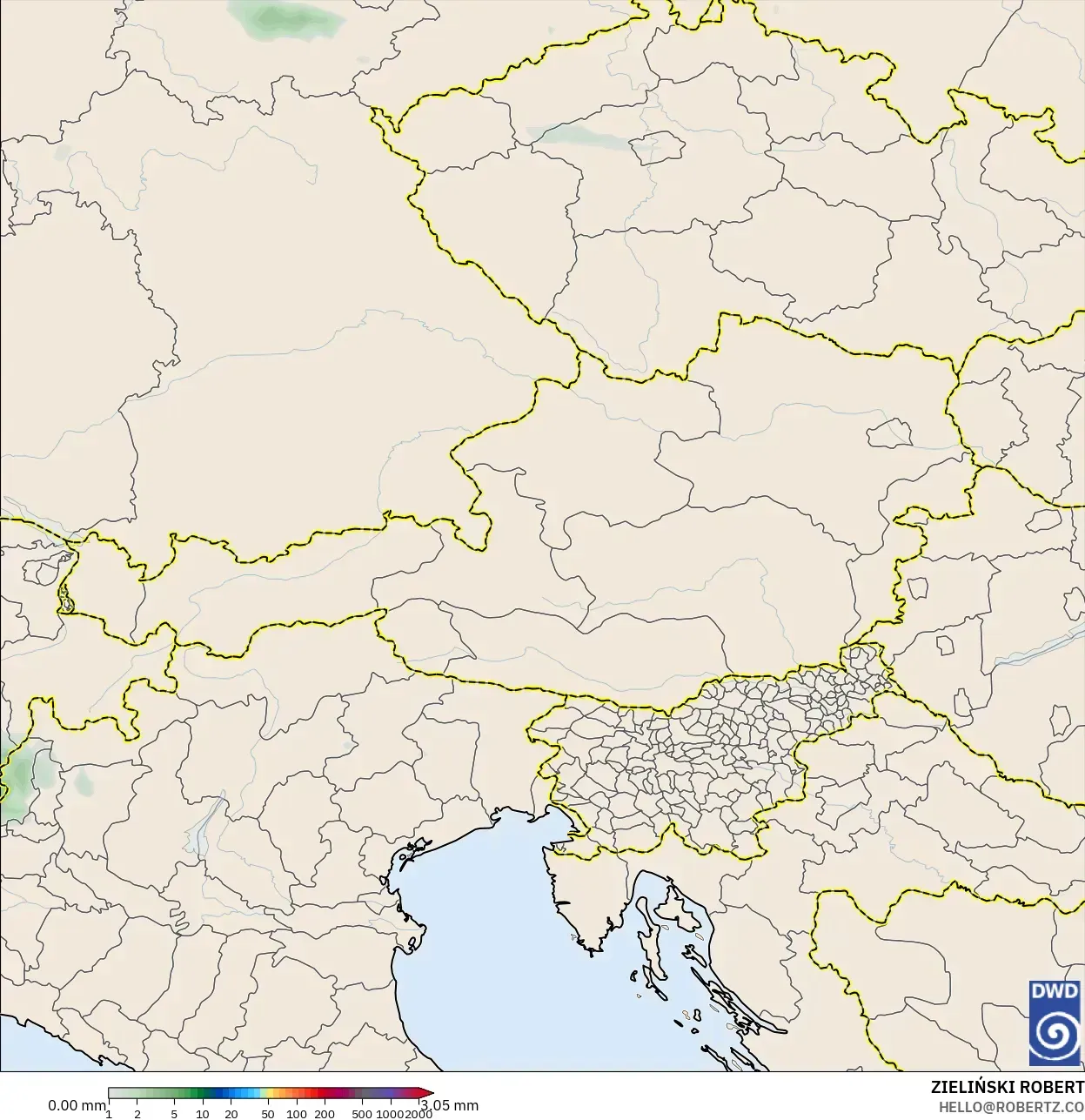 ICON modelo - Austria, Acumulación de precipitación