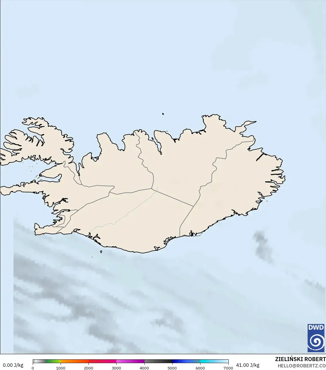 ICON modelo - Islandia, CAPE
