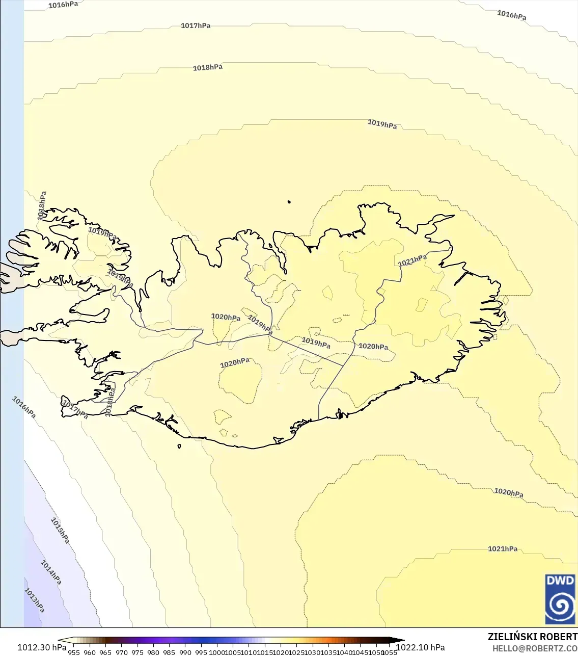 ICON modelo - Islandia, Presión