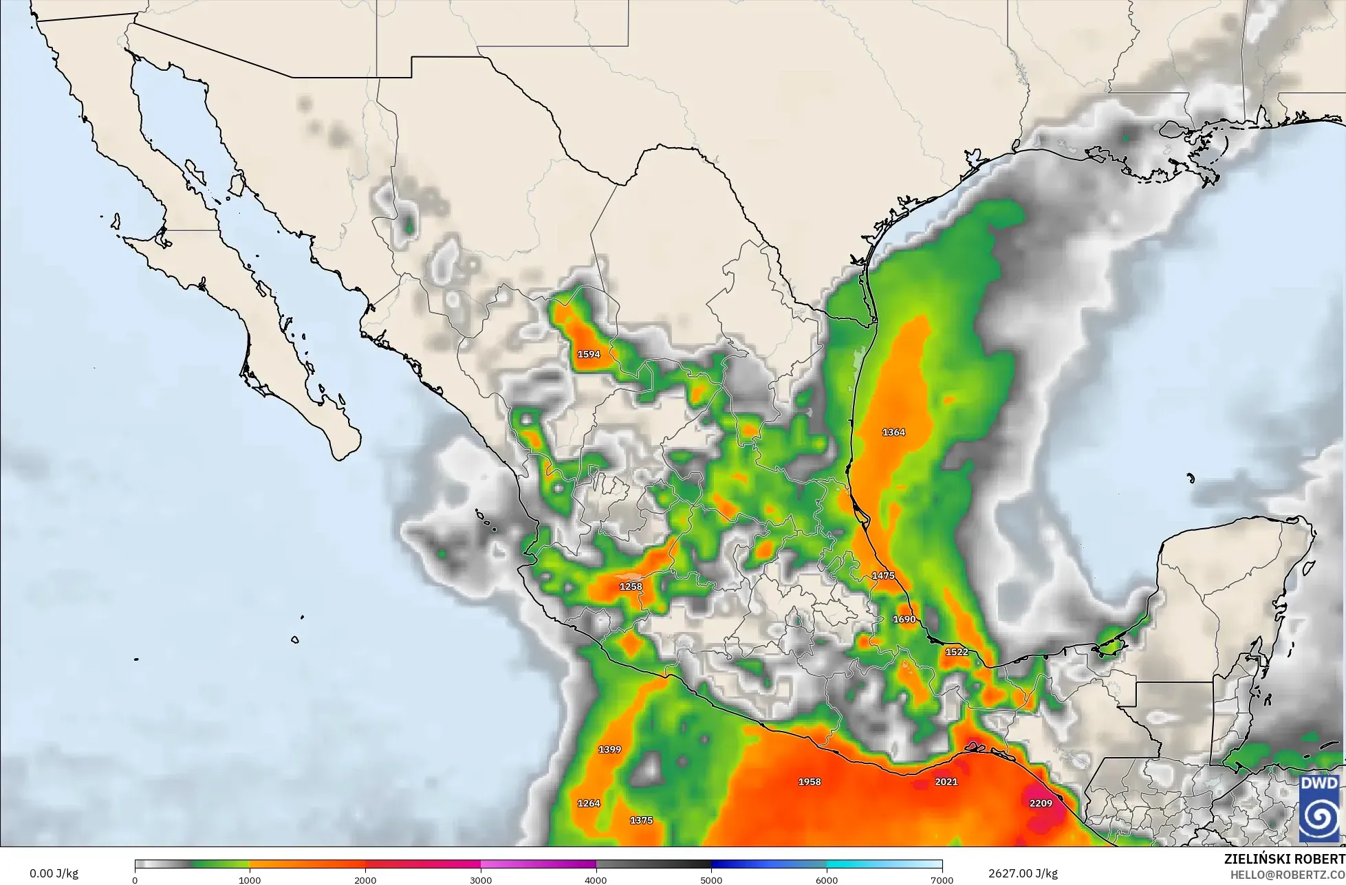 ICON modelo - México, CAPE