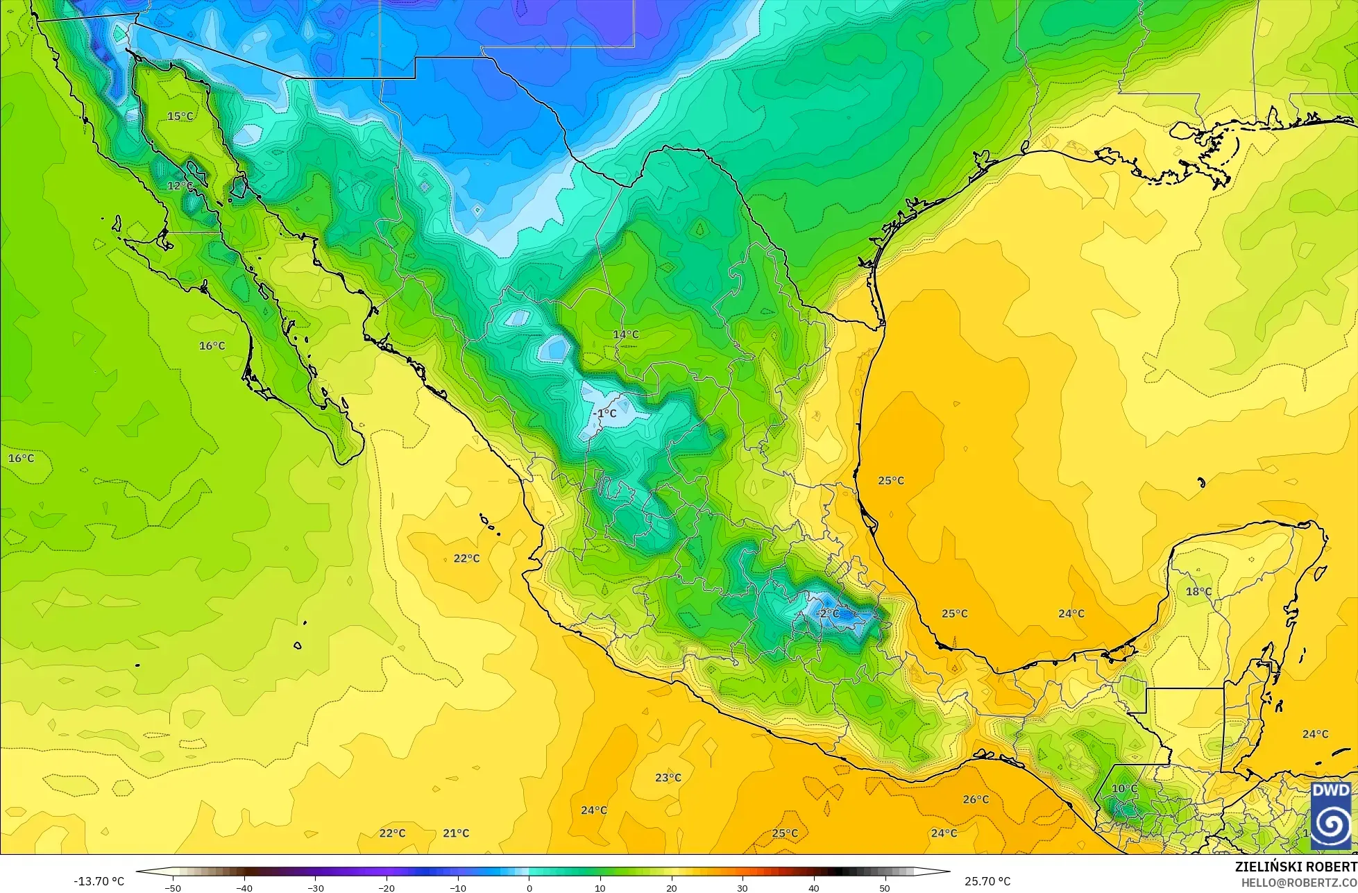 ICON modelo - México, Punto de rocío a 2 m