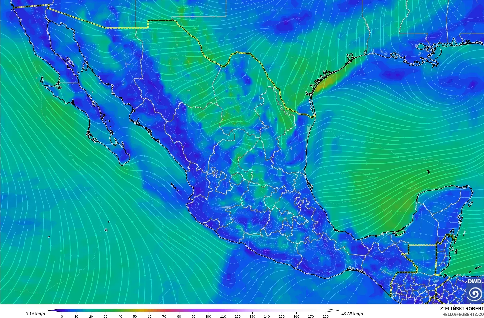 ICON modelo - México, Viento a 10 m