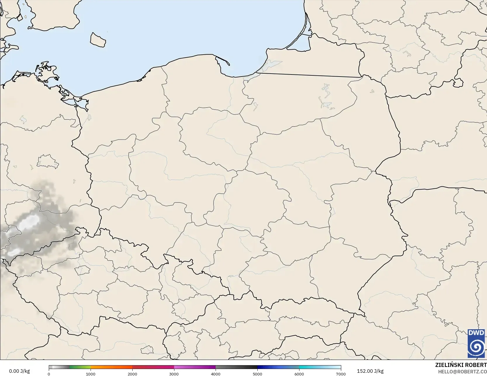 ICON modelo - Polonia, CAPE