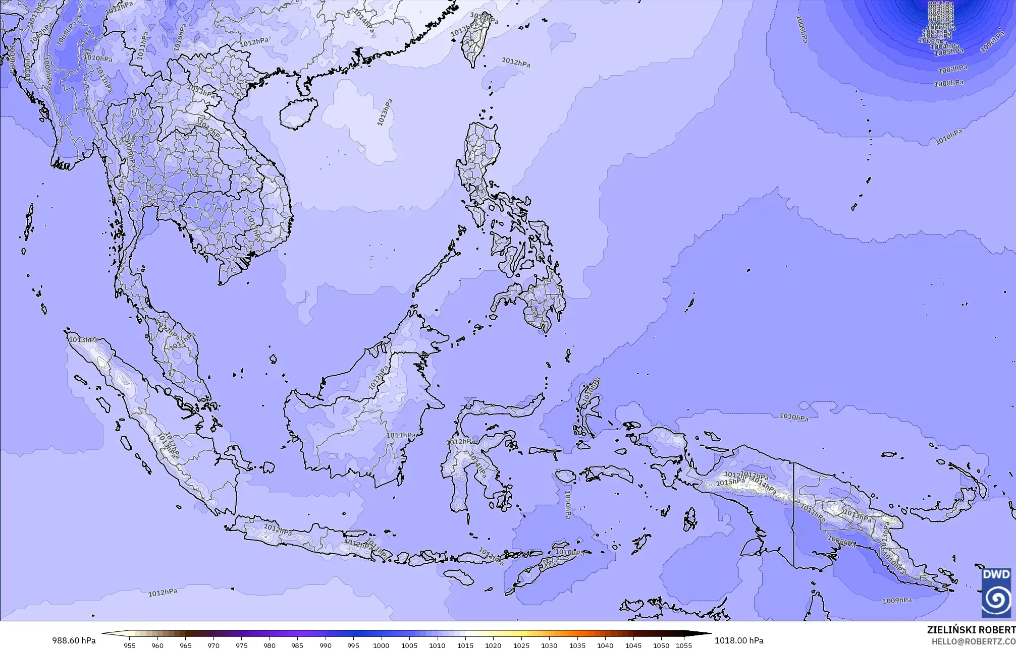 ICON modelo - Sudeste Asiático, Presión