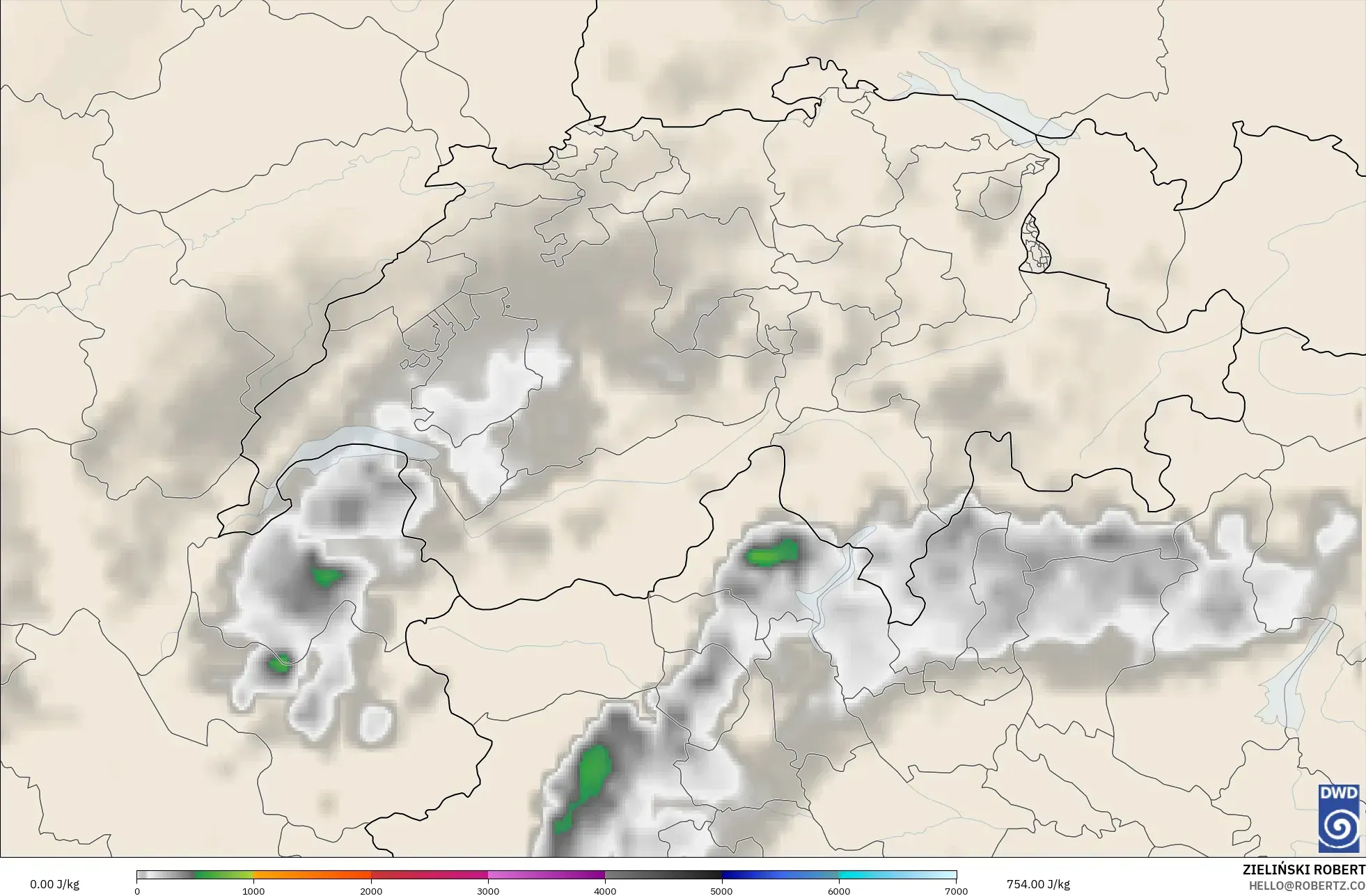 ICON modelo - Suiza, CAPE
