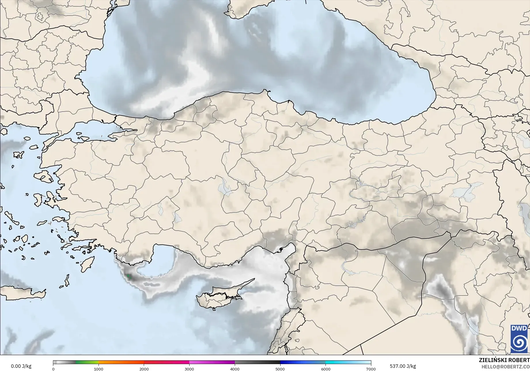 ICON modelo - Turquía, CAPE