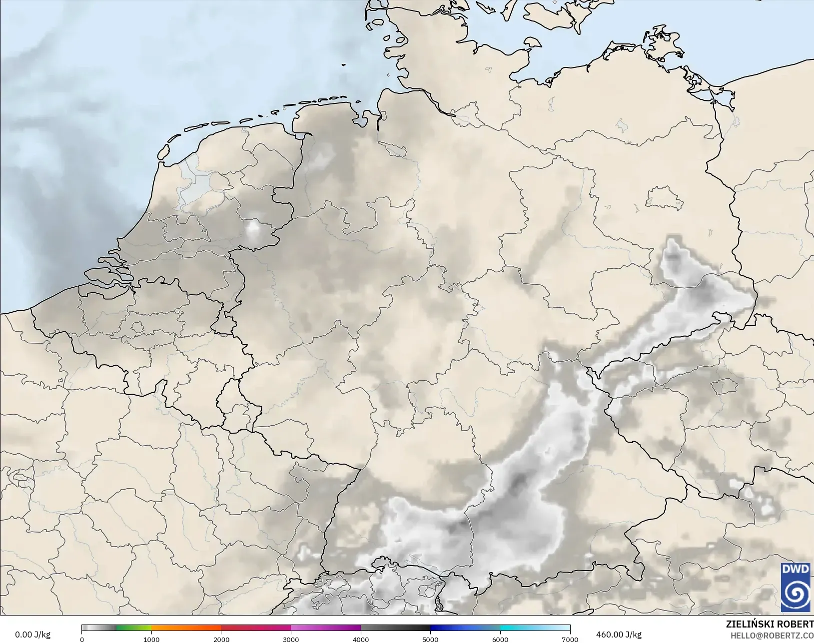 ICON modelo - Alemania, CAPE