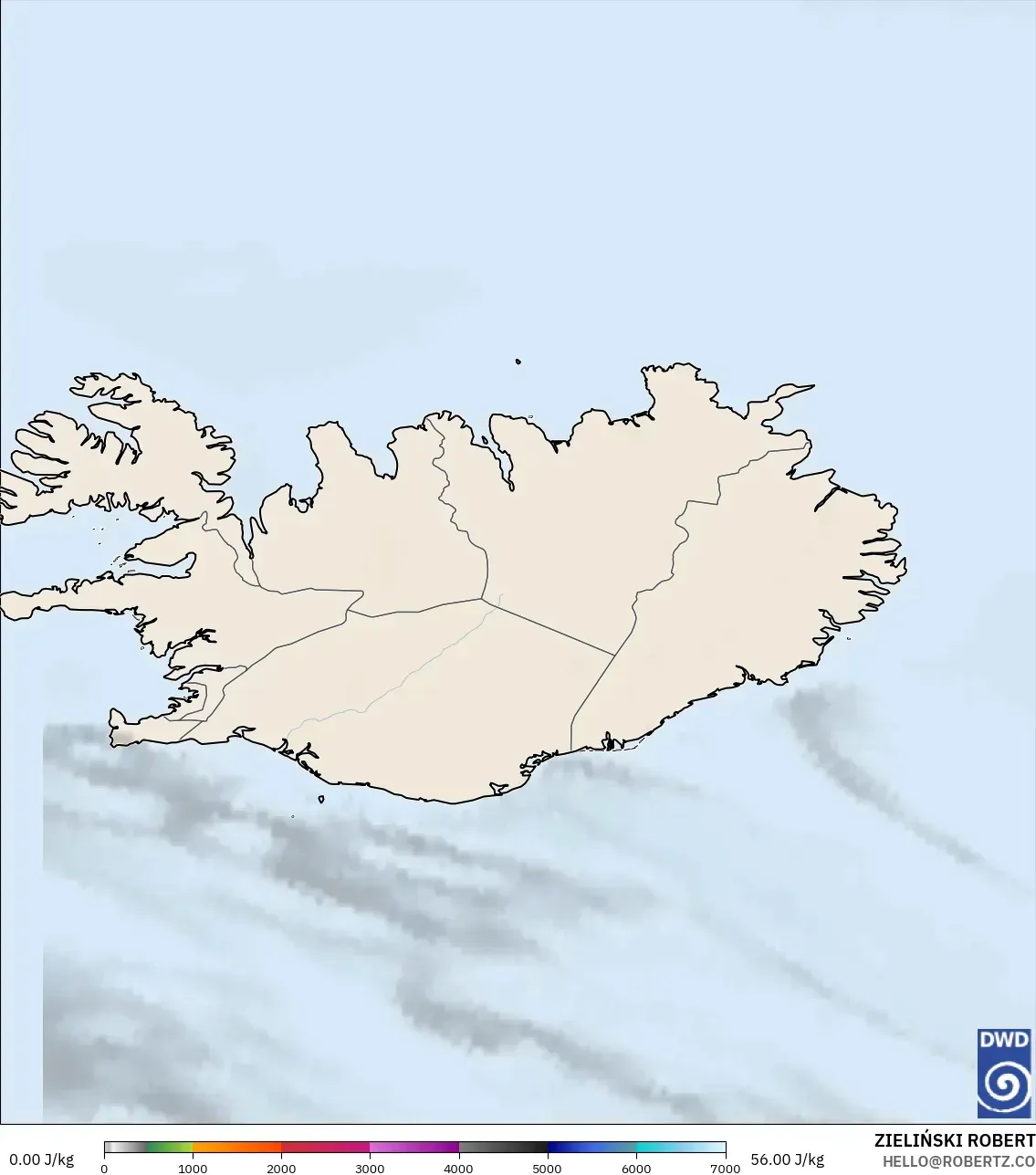 ICON modelo - Islandia, CAPE
