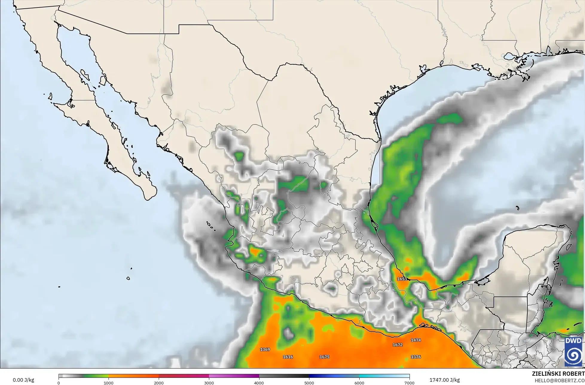 ICON modelo - México, CAPE
