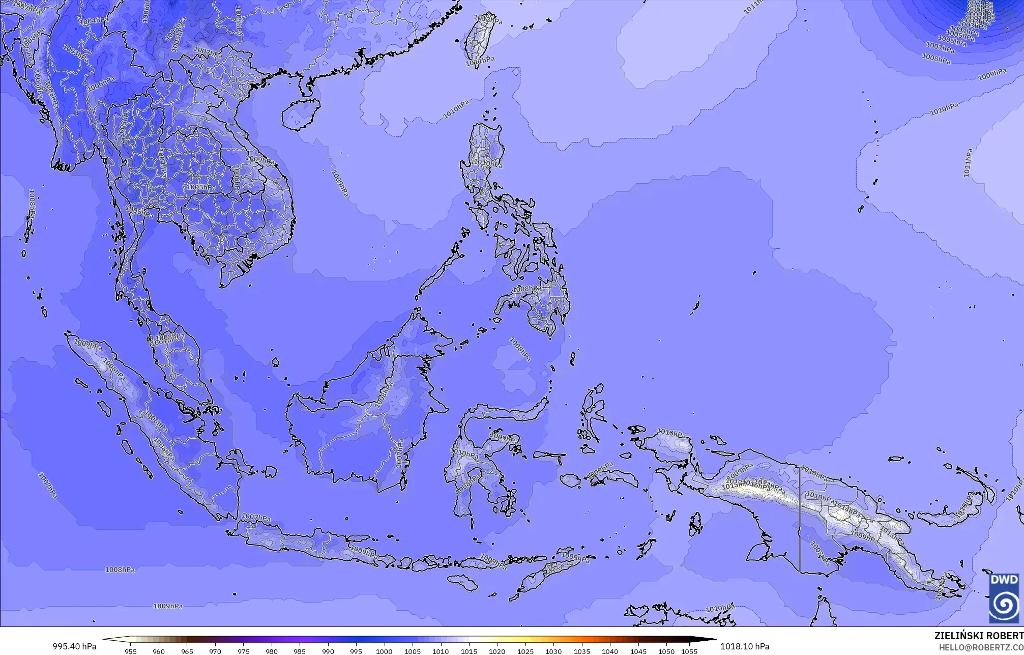 ICON modelo - Sudeste Asiático, Presión